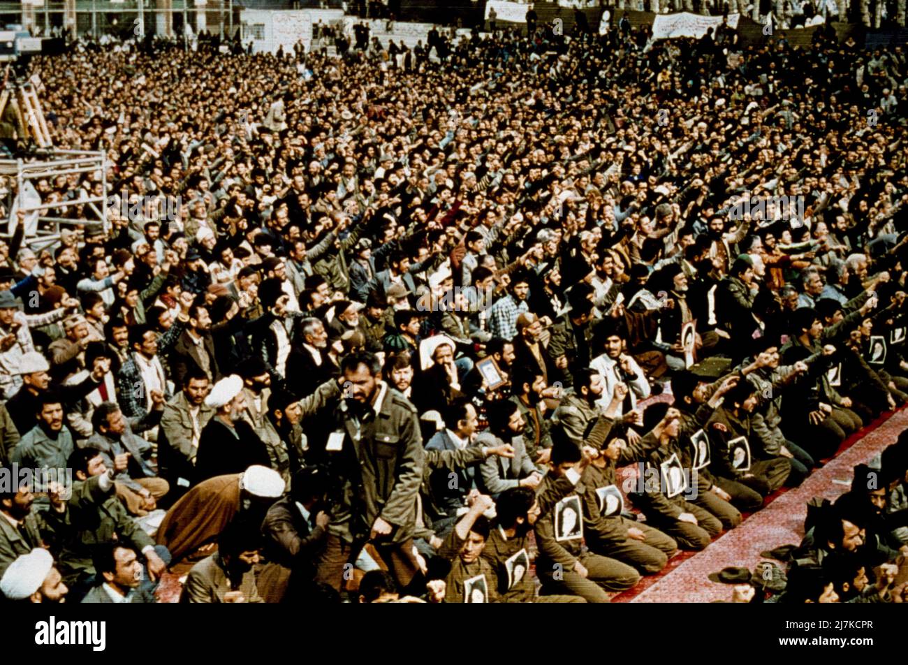 Iran 1970 iranische Revolution Massenprotest Stockfoto