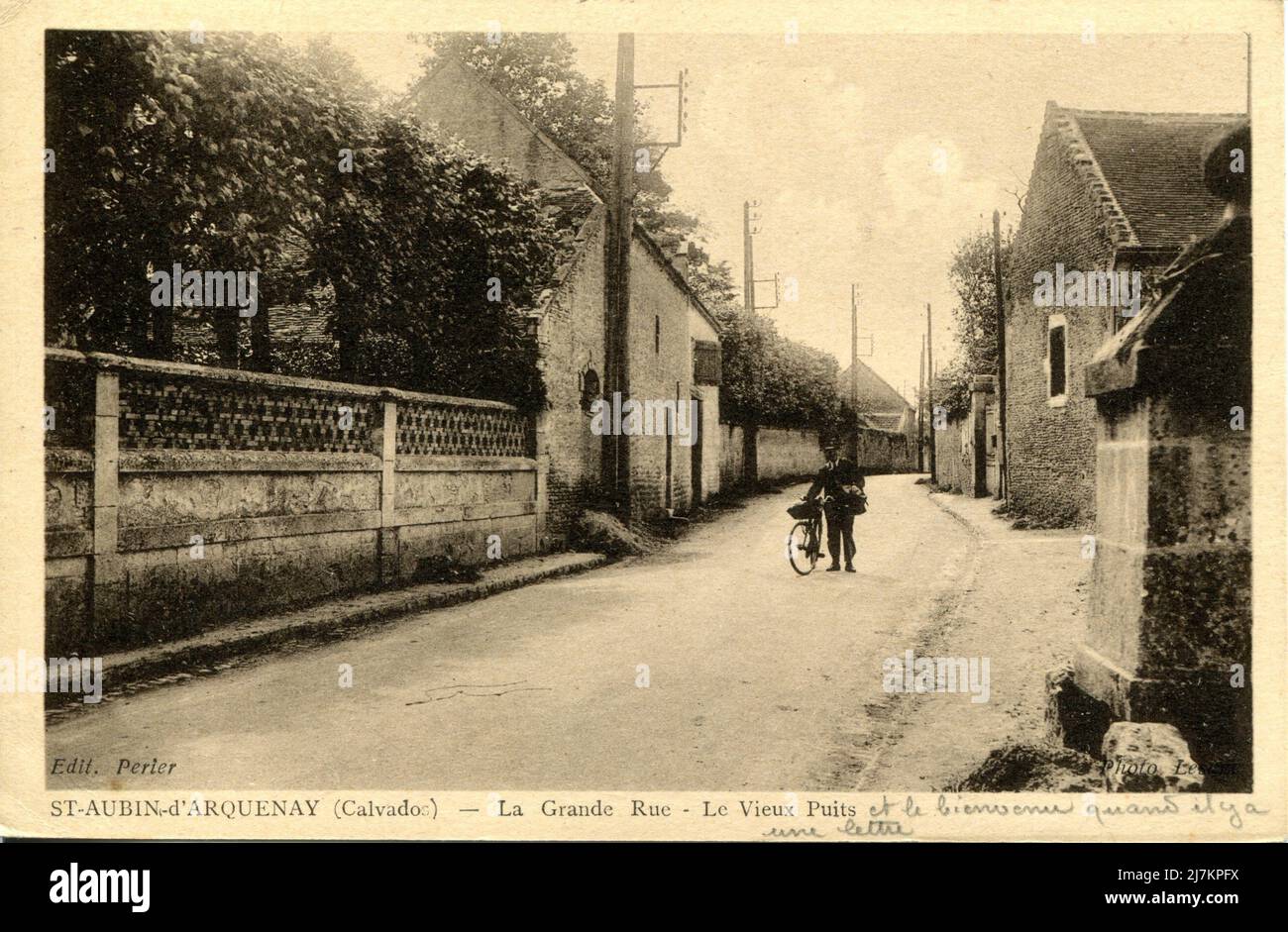 Saint-Aubin-d'Arquenay Abteilung: 14 - Calvados Region: Normandie (ehemals Unternormannie) Vintage-Postkarte, Ende 19. - Anfang 20. Jahrhundert Stockfoto