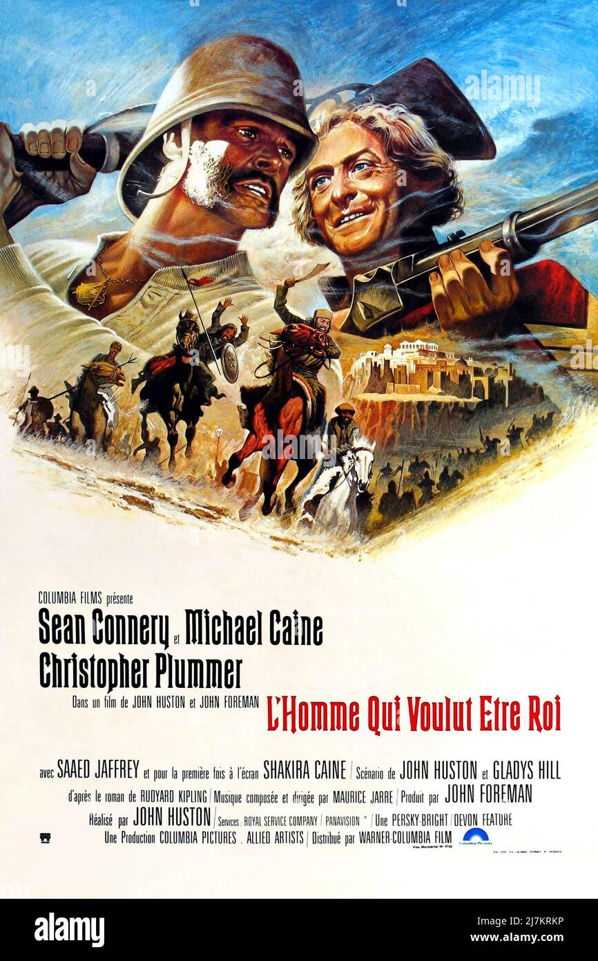 Der Mann, der König sein würde Jahr : 1975 USA Regie : John Huston Französisches Plakat Stockfoto