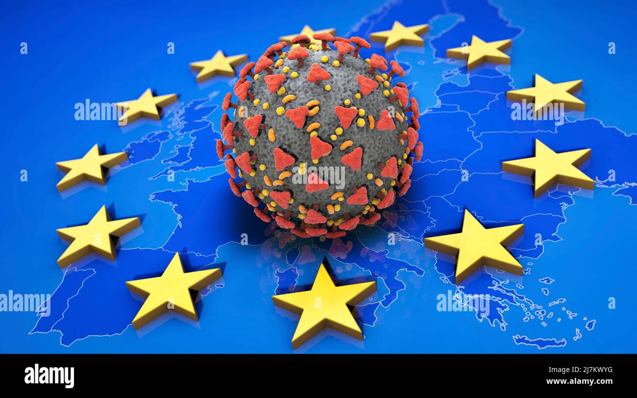 Coronavirus in Europa Stockfoto