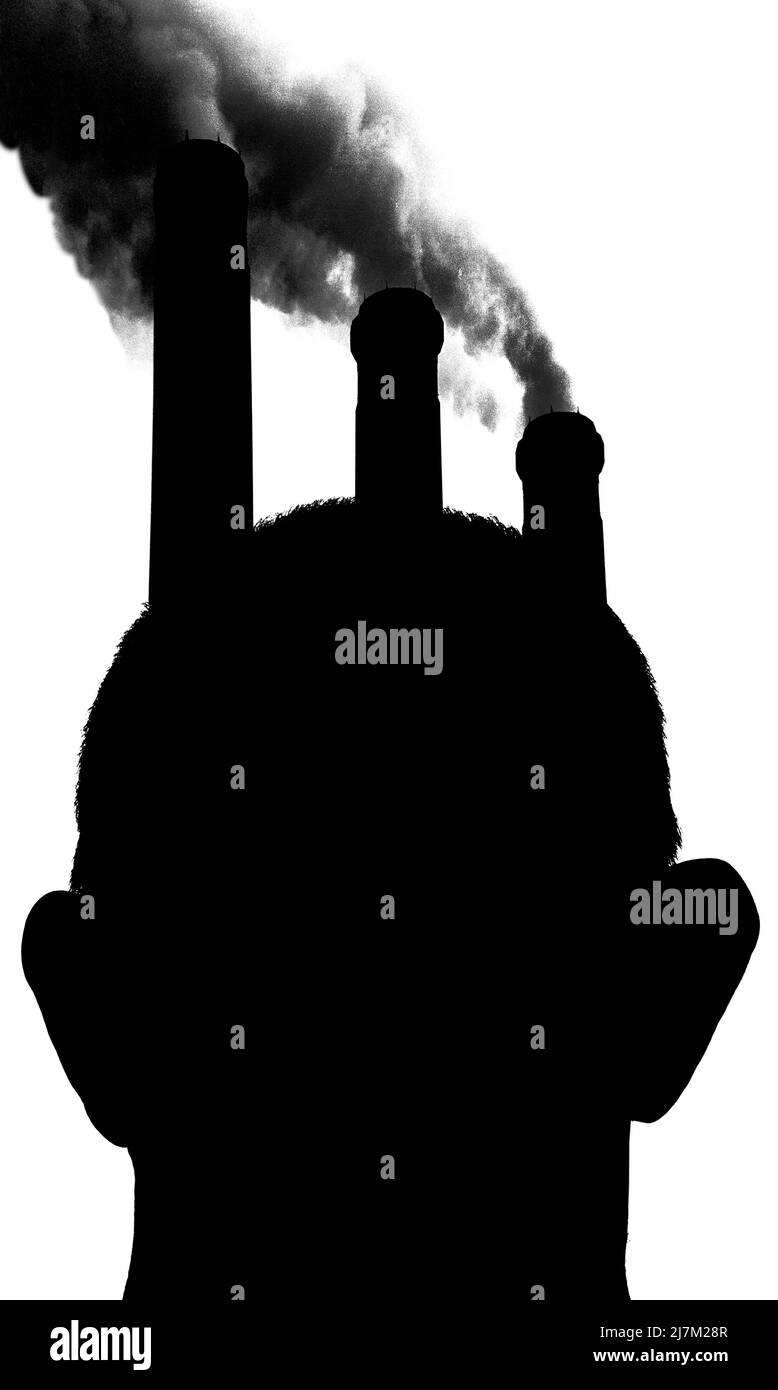 Kopf für fossile Brennstoffe. Stockfoto