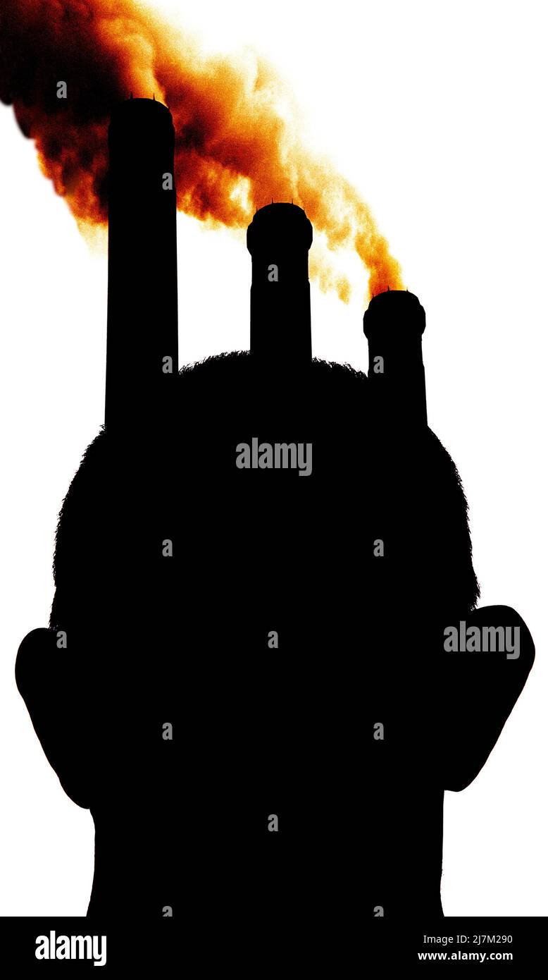 Kopf für fossile Brennstoffe. Stockfoto