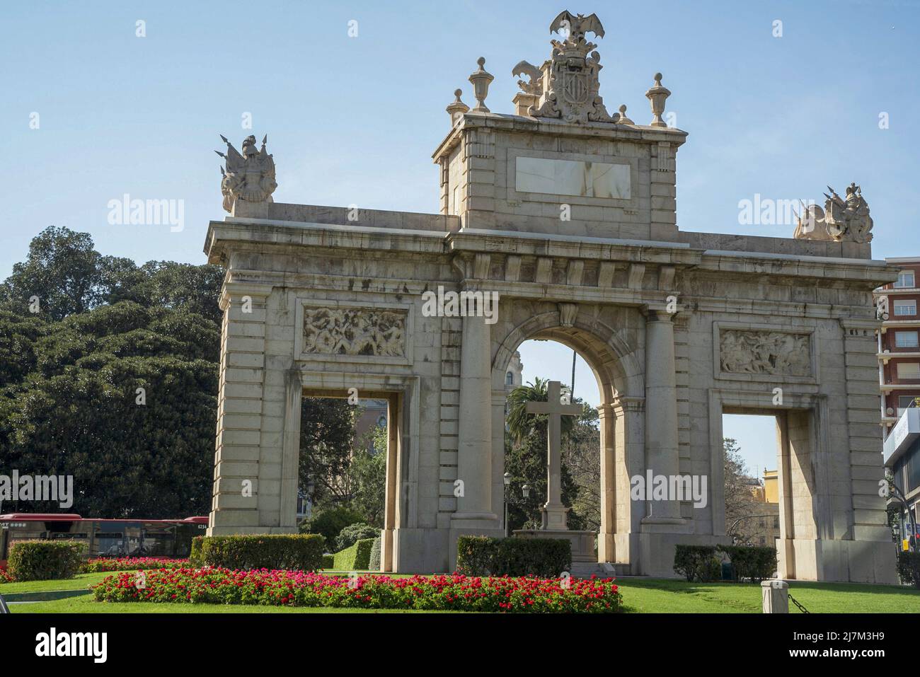 Valencia porta de la mar Meer Tür Detail Stockfoto