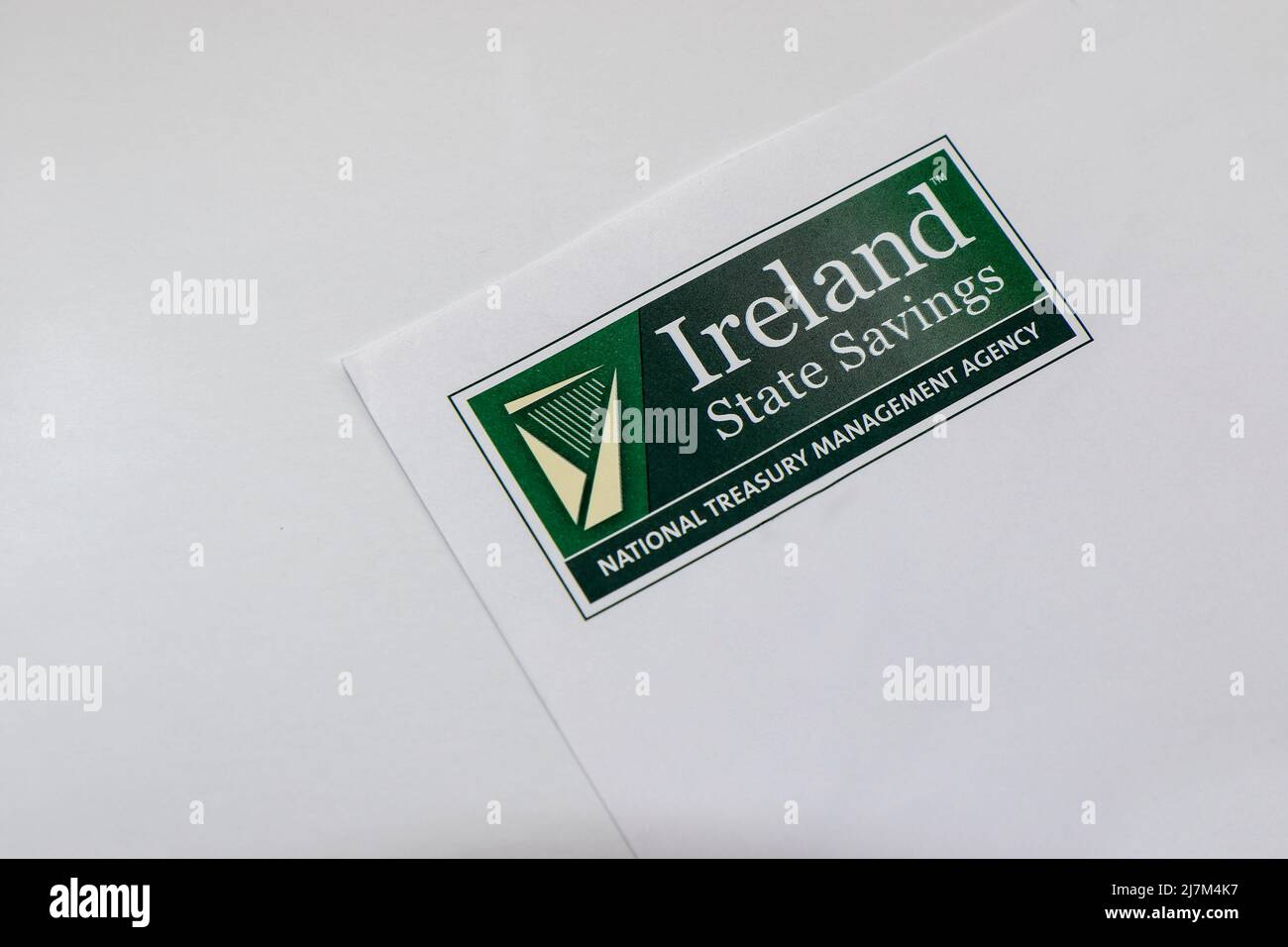 Korrespondenzschreiben des irischen Bundesstaates Spareinlagen mit Briefkopfpapier der „NTMA“ National Treasury Management Agency Stockfoto