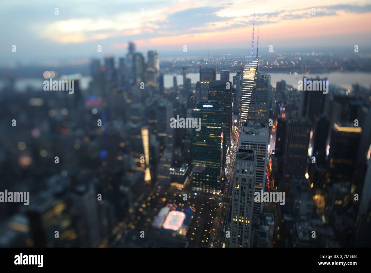 Blick über New York City mit Bank of America Tower Stockfoto