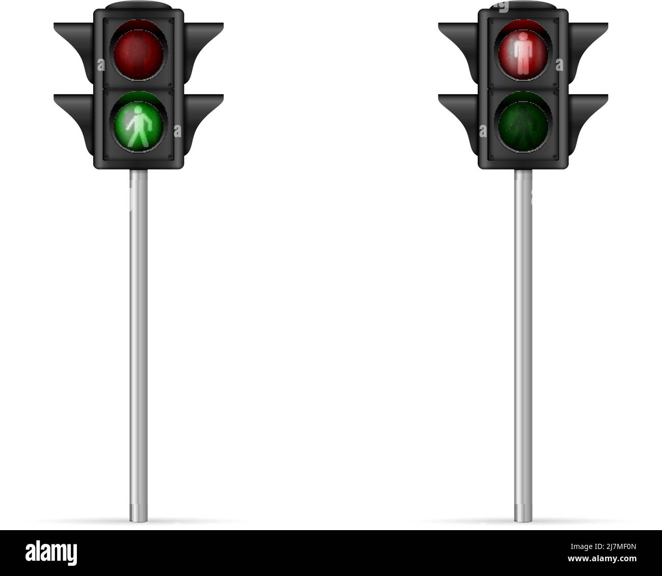 Ampelfußgängerzone auf weißem Hintergrund. Vektorgrafik. Stock Vektor