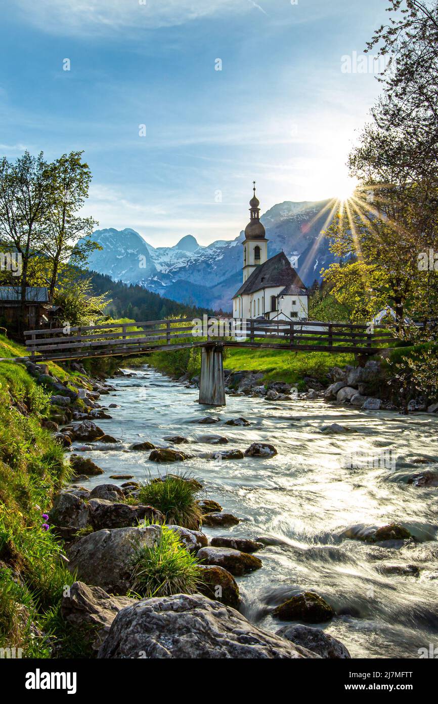 Kirche St. Sebastian, Ramsau, Berchtesgaden Stockfoto