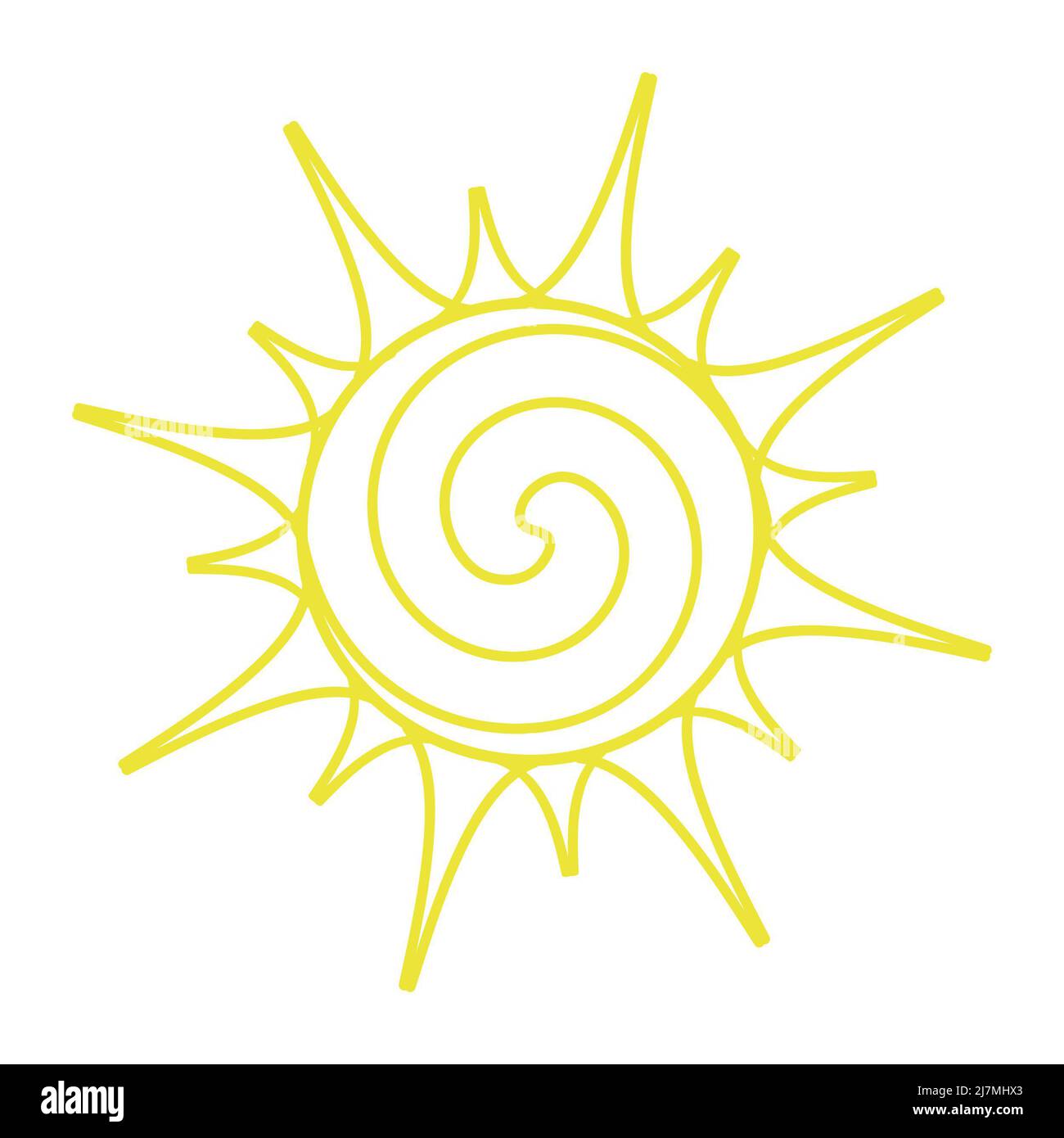 Illustration für leuchtende Sonne Stockfoto