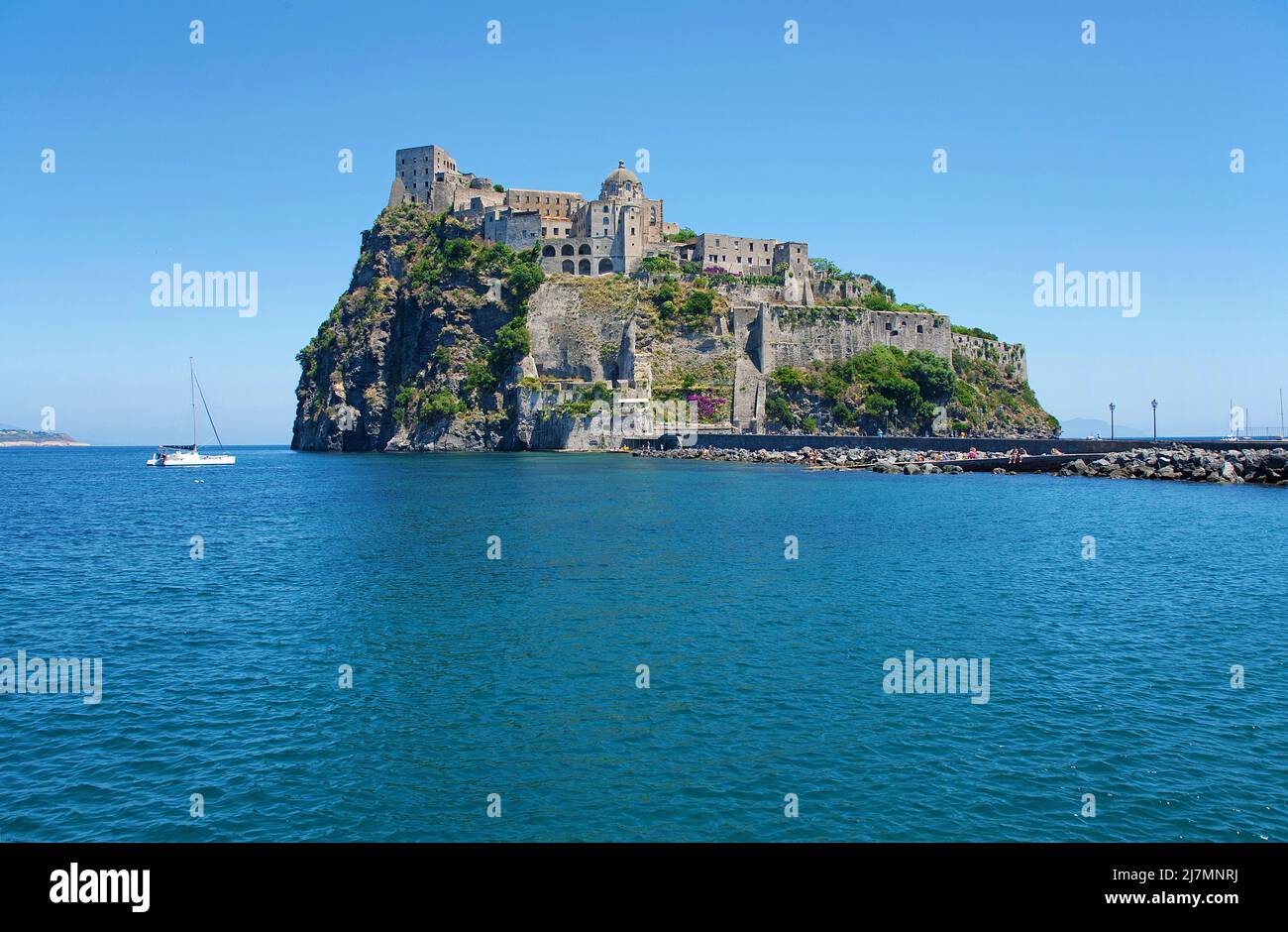 Castello Aragonese auf der Insel Ischia, Italien, Tyrrhenisches Meer, Mittelmeer Stockfoto