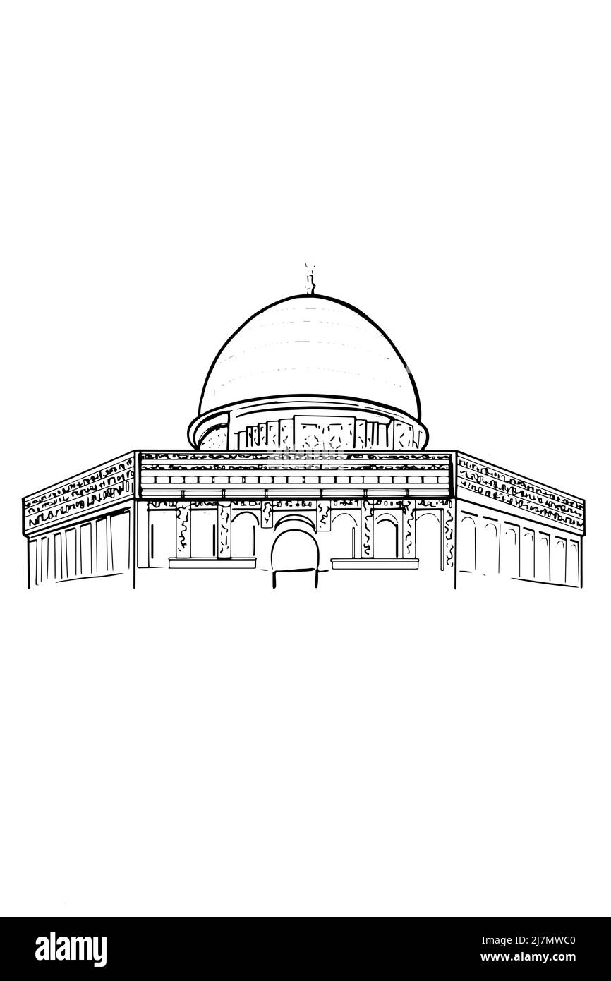 Jerusalem Illustration, Zeichnung, Wasserfarbe, Logo, Symbol. Stockfoto