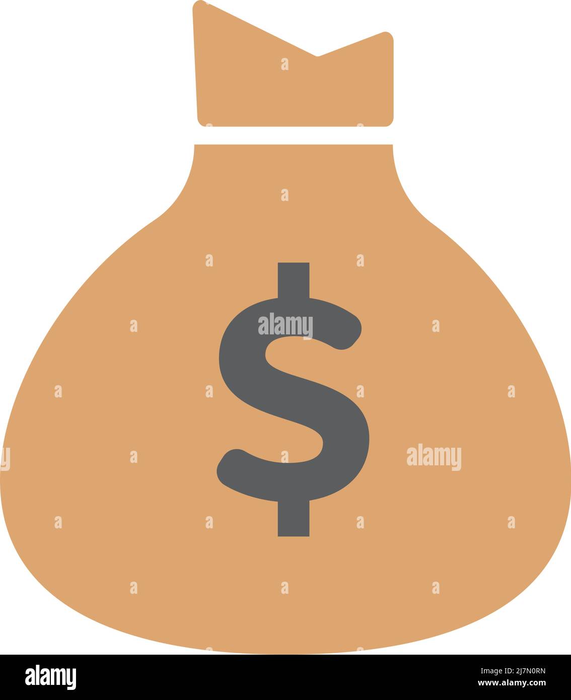 Eine Ikone einer Tasche mit Dollars. Bearbeitbarer Vektor. Stock Vektor