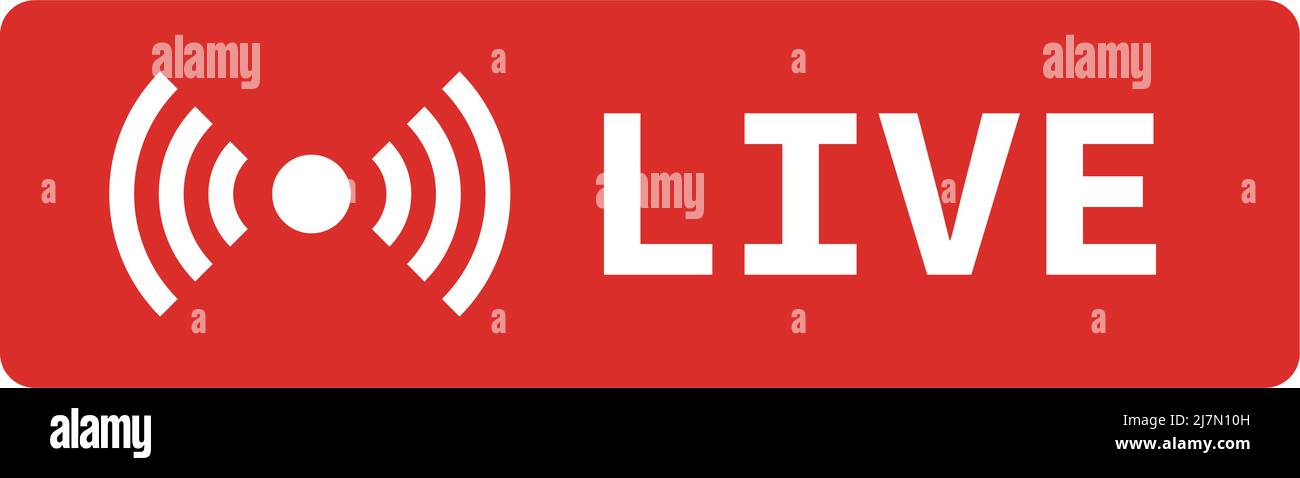Logo für Live-Streaming. Live-Übertragung. Bearbeitbarer Vektor. Stock Vektor