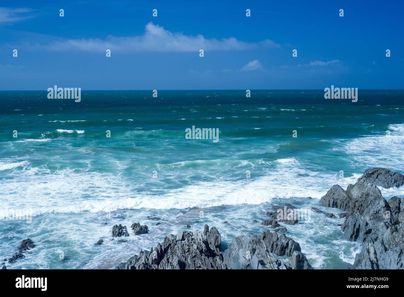 Atlantik von der Küste von North Devon Stockfoto
