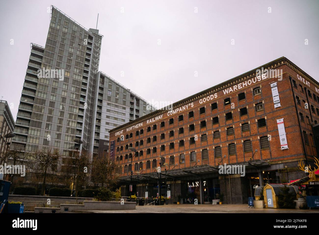 Great Northern Warehouse, ein denkmalgeschütztes Gebäude der Klasse II*, befindet sich in Deansgate, Manchester, Greater Manchester, Großbritannien. Stockfoto