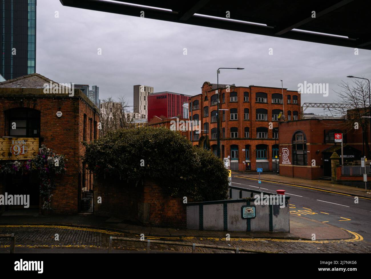 Picture of Lock 91, eine lebendige und skurrile Bar, in Deansgate, Manchester, Greater Manchester, Großbritannien. Stockfoto