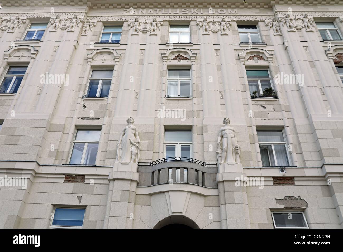 Gebäude der Zagreb Music School am British Square Stockfoto