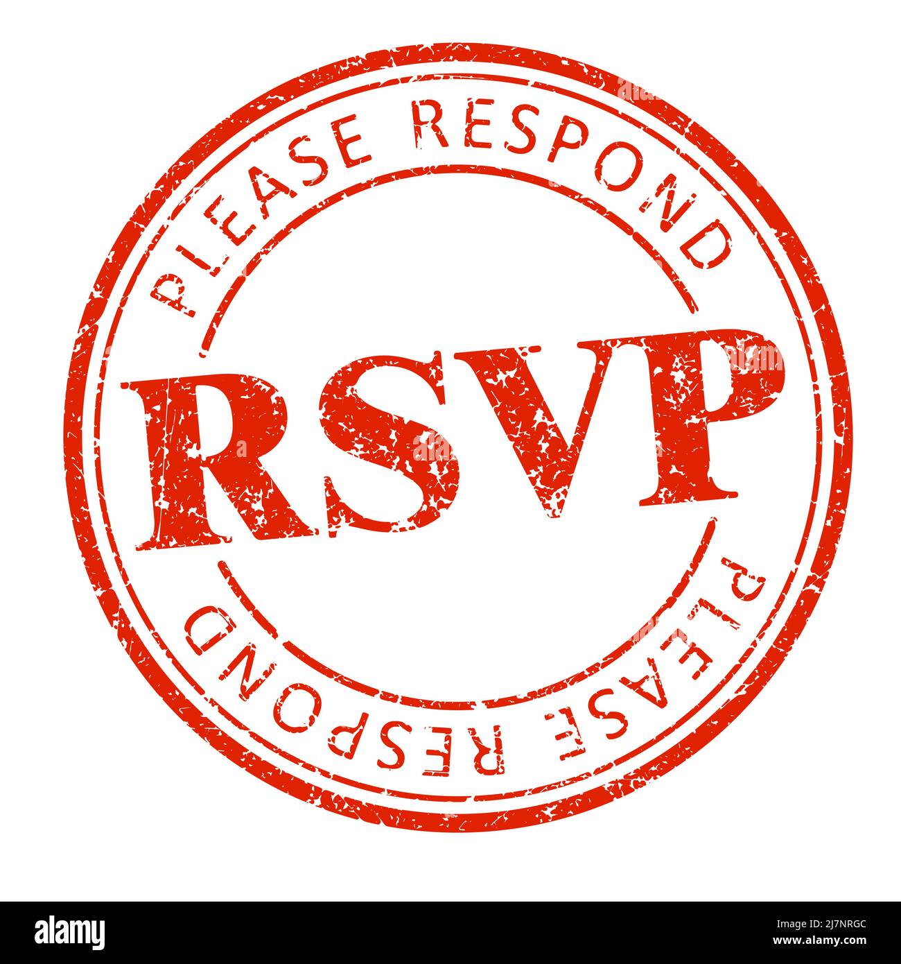 RSVP roter runder Gummistempel. Vektorgrafik für Ihr Design. Stock Vektor