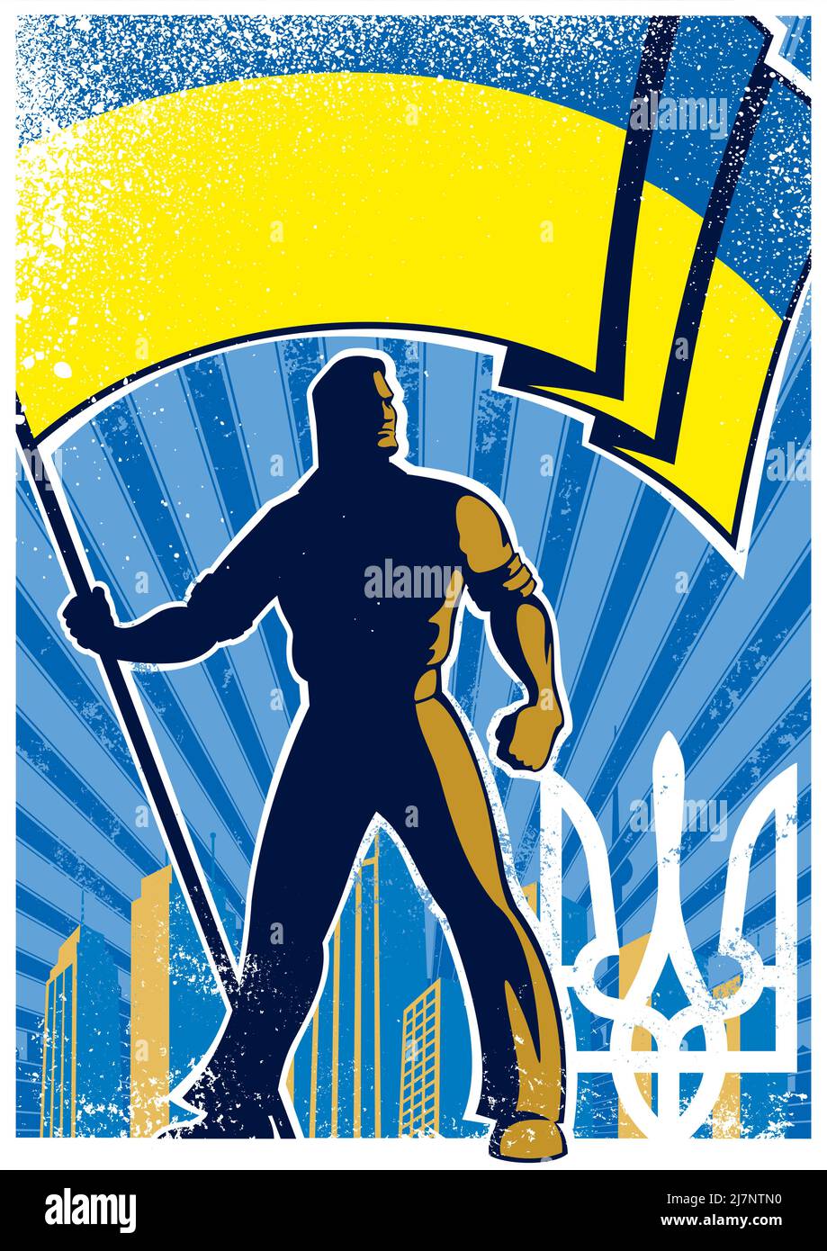 Ukraine Flaggenträger Poster Stock Vektor