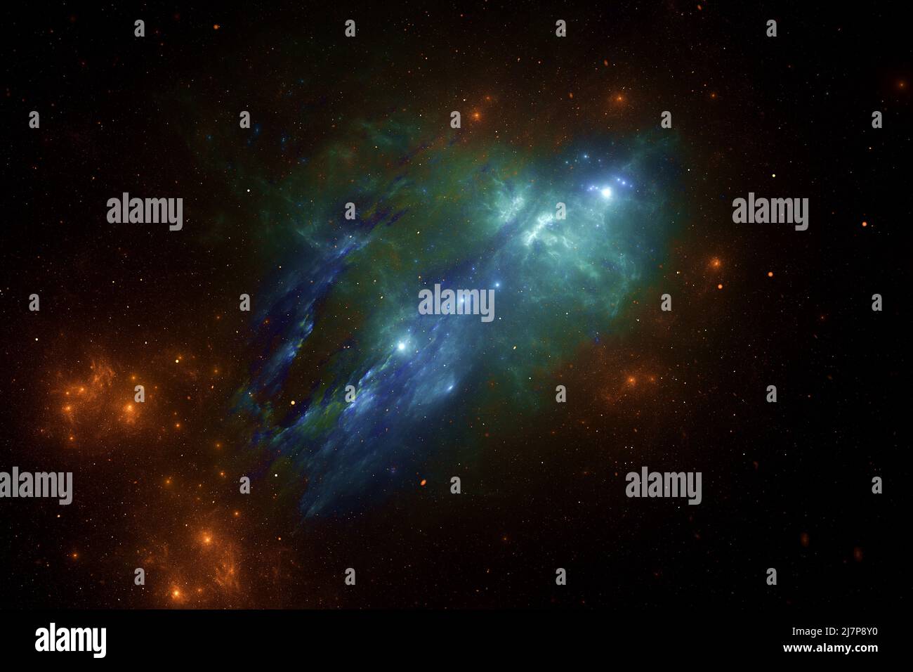 Raum Hintergrund mit realistischen Nebula und glänzenden Sternen. Bunter Kosmos mit Stardust und Milchstraße. Magic color Galaxy. Unendlichen Universum und starr Stockfoto