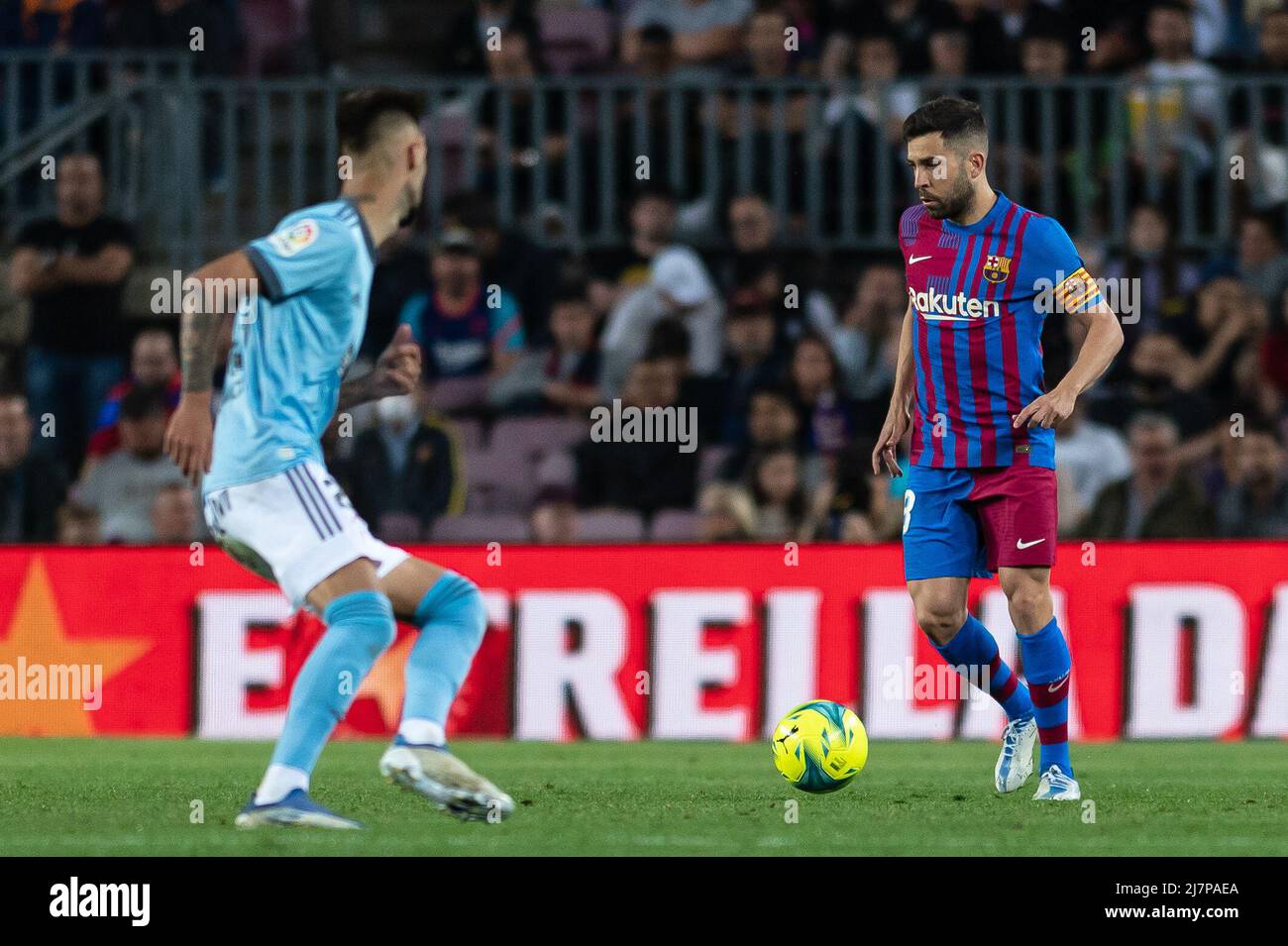 Barcelona, Spanien. 10/05/2022, , Jordi Alba vom FC Barcelona während des Liga-Spiels zwischen dem FC Barcelona und Real Celta de Vigoat Camp Nou in Barcelona, Spanien. Stockfoto