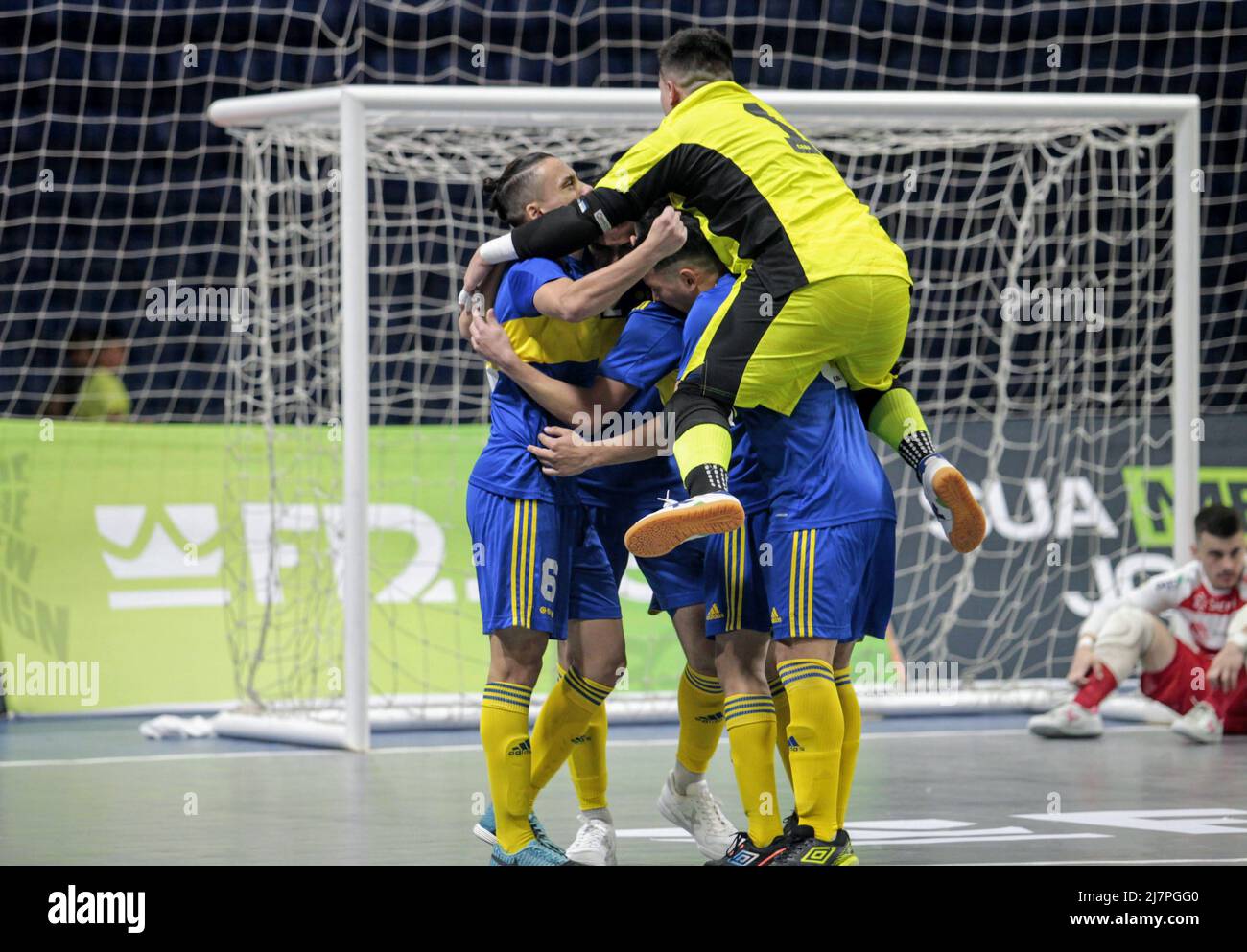 FOZ DO Iguaçu, PR - 10.05.2022: FUTSAL-WELTMEISTERSCHAFT UNTER 21 - die Futsal-Weltmeisterschaft unter 21 findet vom 10.. Bis 15.. Mai in Paranaguá in Paraná statt. Am ersten Wettkampftag besiegte das Pato Futsal-Team aus Paraná die Boca Juniors aus Argentinien mit 7 zu 4 Punkten. (Foto: Christian Rizzi/Fotoarena) Stockfoto