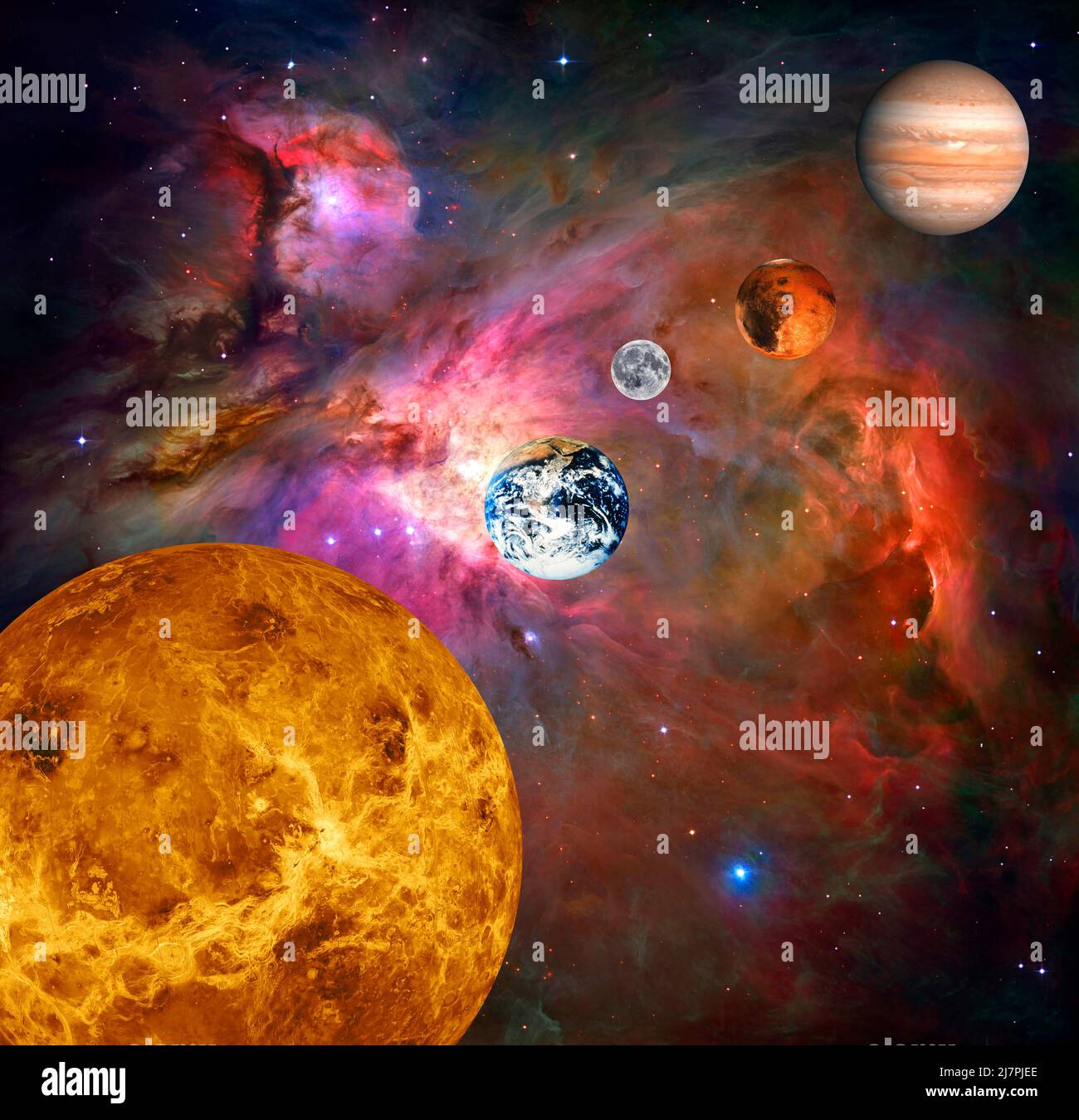 THE GREAT WEITE:BAND 1- Eine kreative Vision und Vorstellung in einer kosmischen Bibliothek mit einer neuen Interpretation der riesigen Grenze des Raums. Stockfoto