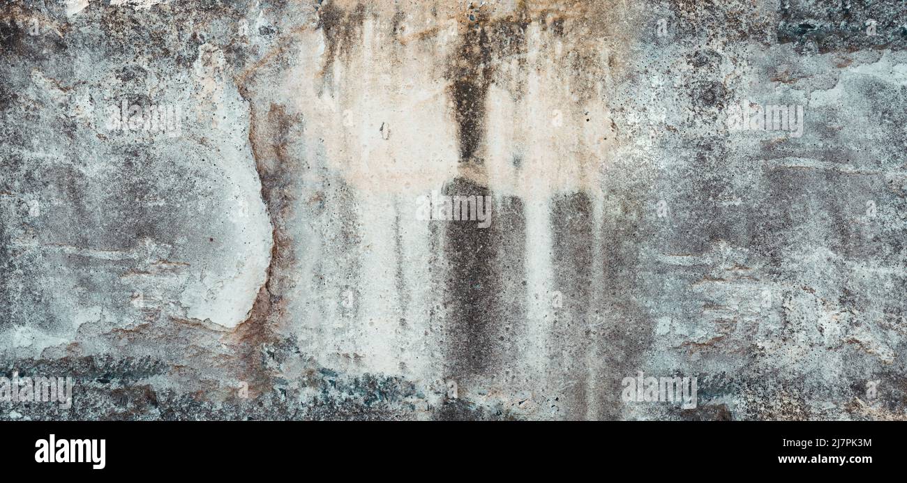 Textur einer braunen alten Betonsteinmauer als Hintergrund. Stockfoto