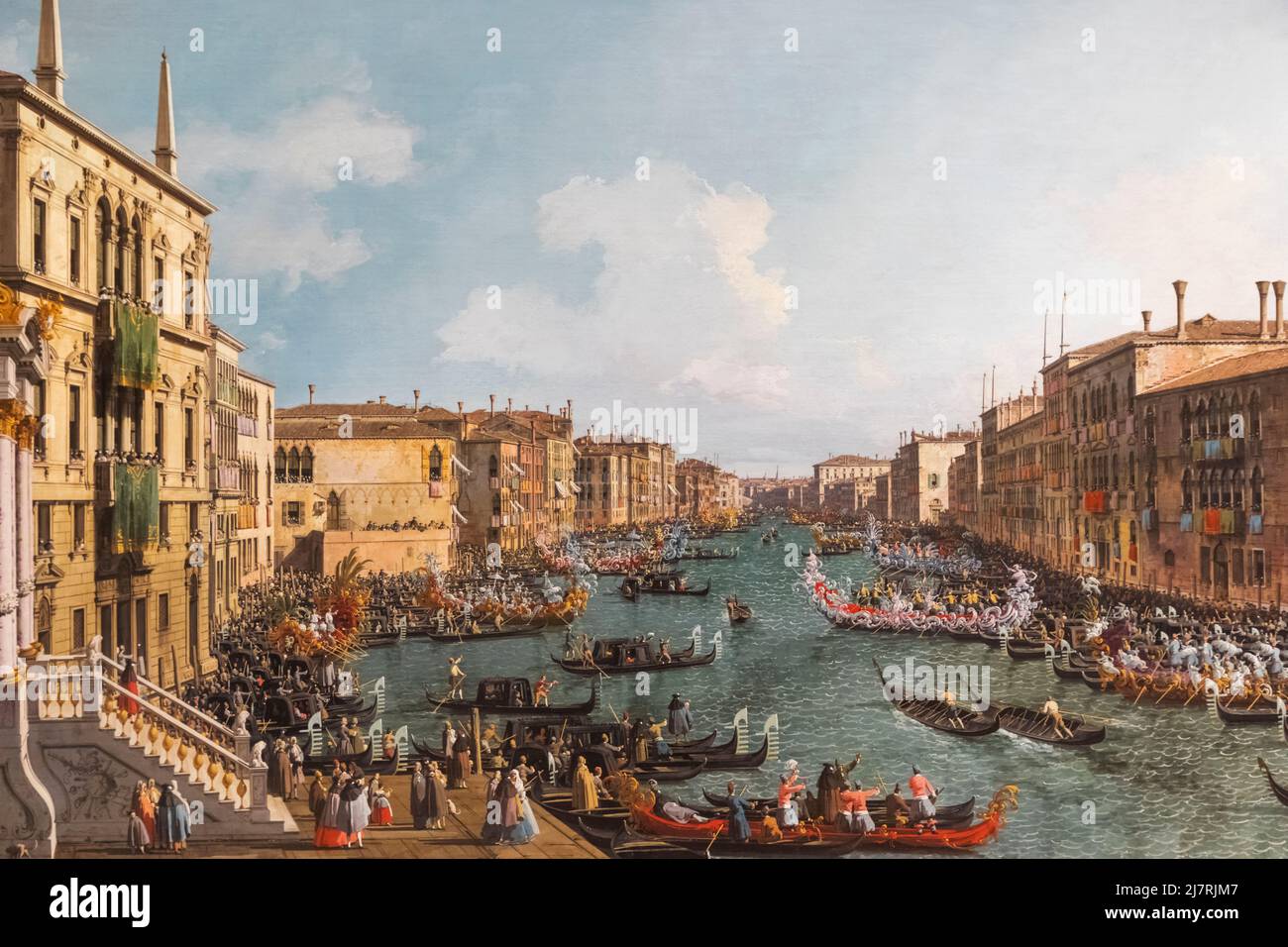 Gemälde mit dem Titel „A Regatta on the Grand Canal“ des italienischen Künstlers Canaletto aus dem Jahr 1740 Stockfoto