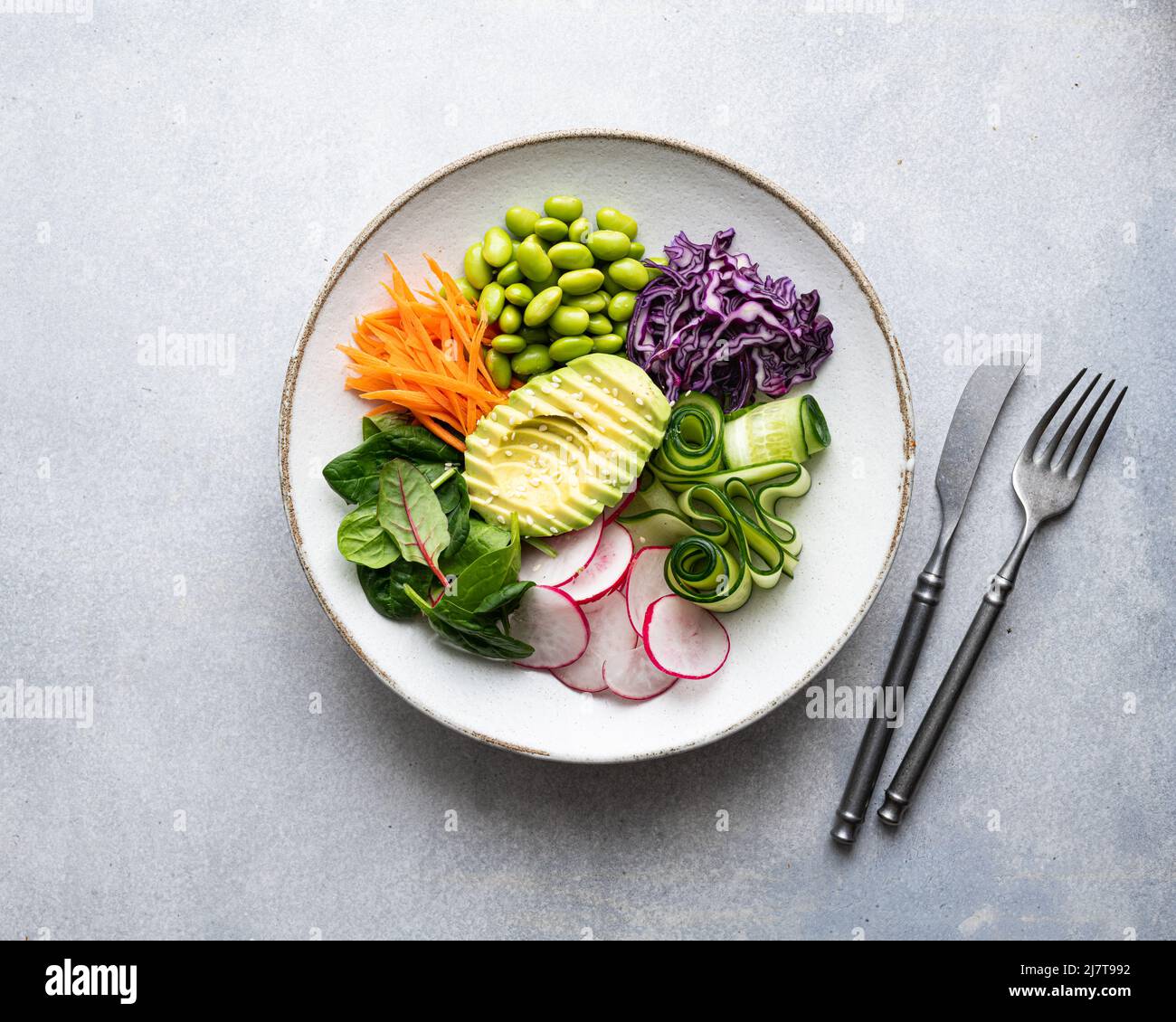 Vegane Buddha Schale mit Gemüse Stockfoto