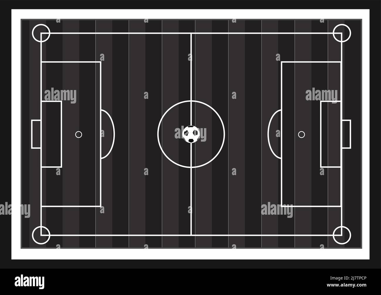 Abbildung von Fußballplatz und Fußball Stock Vektor