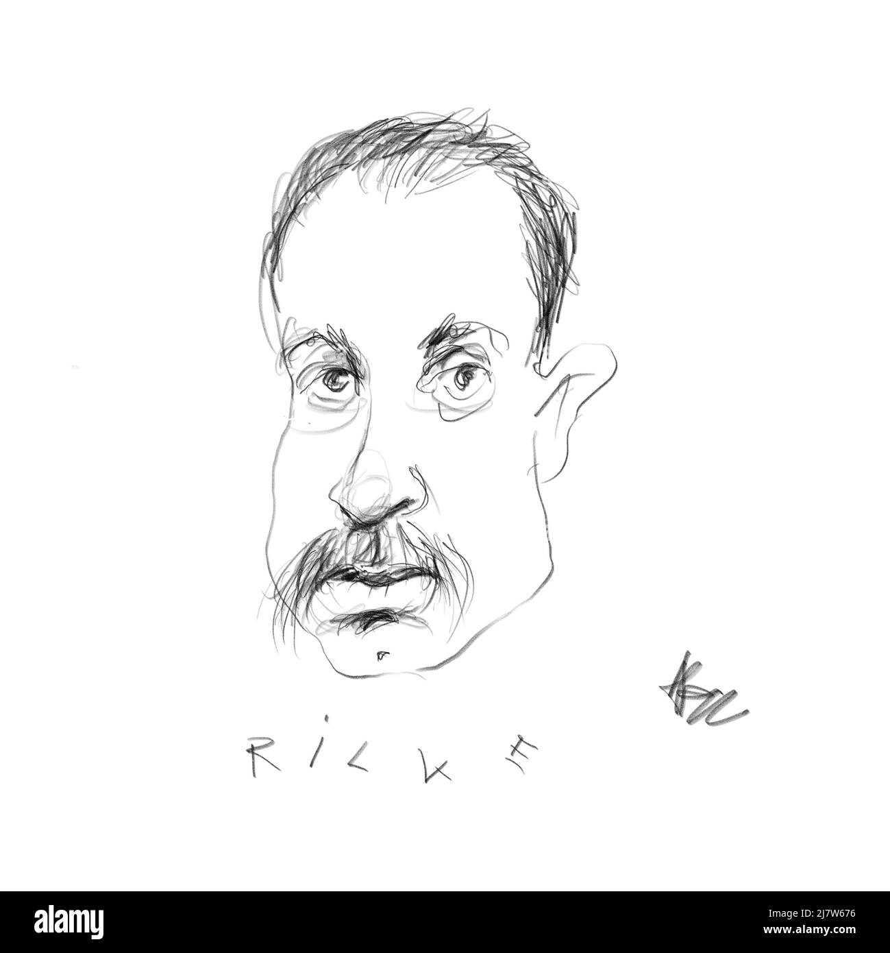Porträt von Rainer Maria Rilke Stockfoto