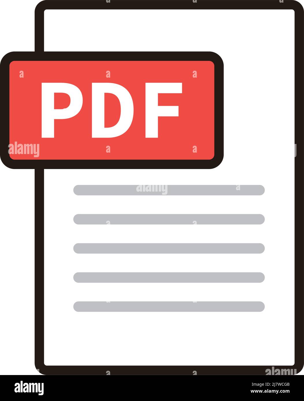 Symbol für PDF-Datei. Elektronisches Dokument. Bearbeitbarer Vektor. Stock Vektor