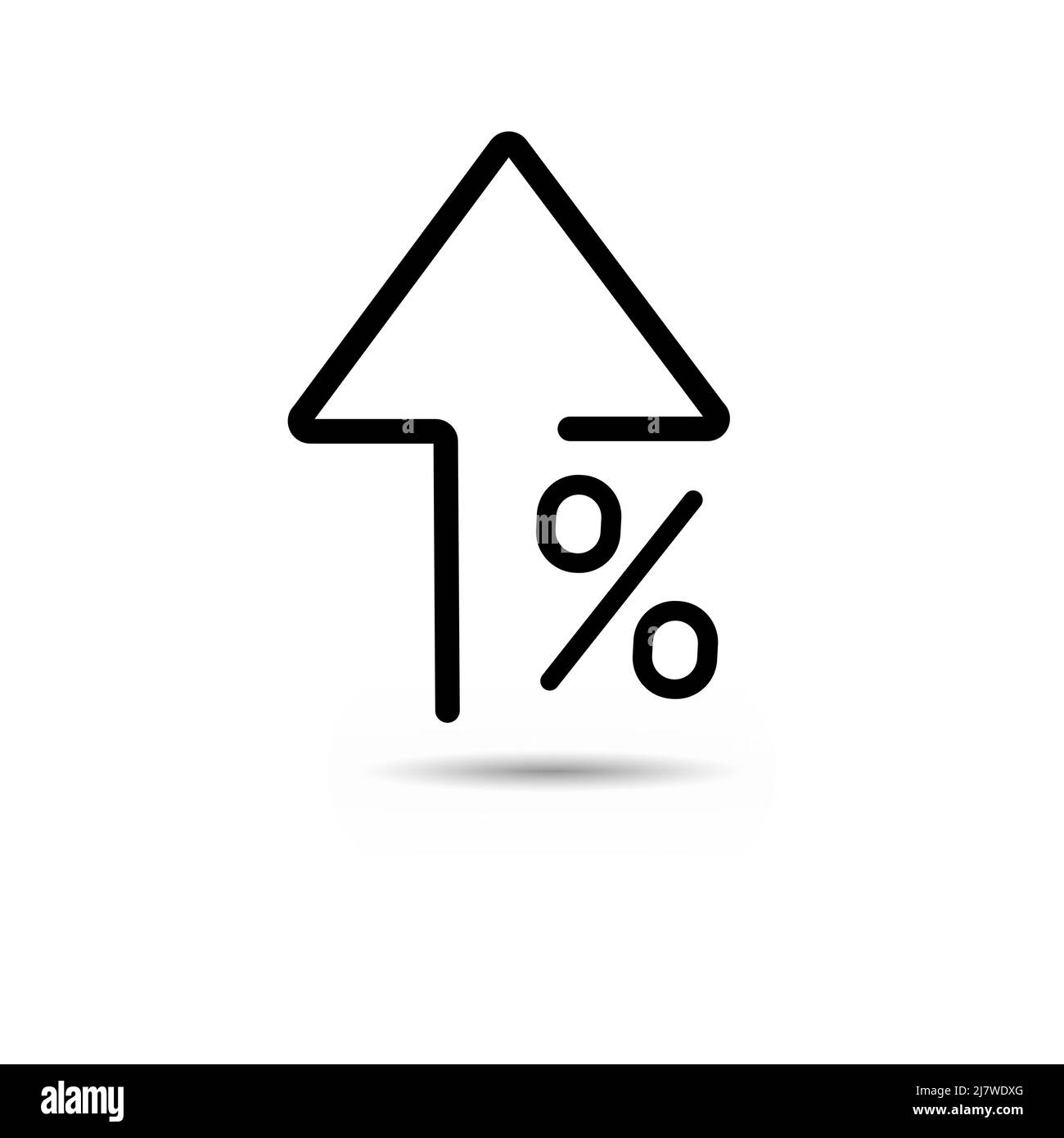 Rabatt erhöhen Pfeil Umriss Symbol. Lineare Stil Zeichen für mobile Konzept und Web-Design. Prozentpfeil nach oben einfaches Linienvektorsymbol. Symbol, Logo i Stock Vektor