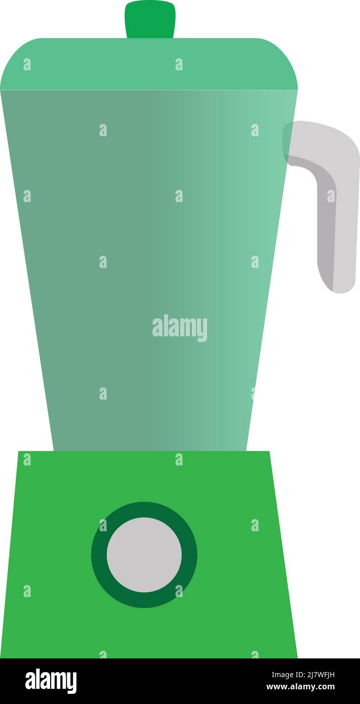 Illustration eines elektrischen Mischers in grüner Farbe auf weißem Hintergrund Stock Vektor