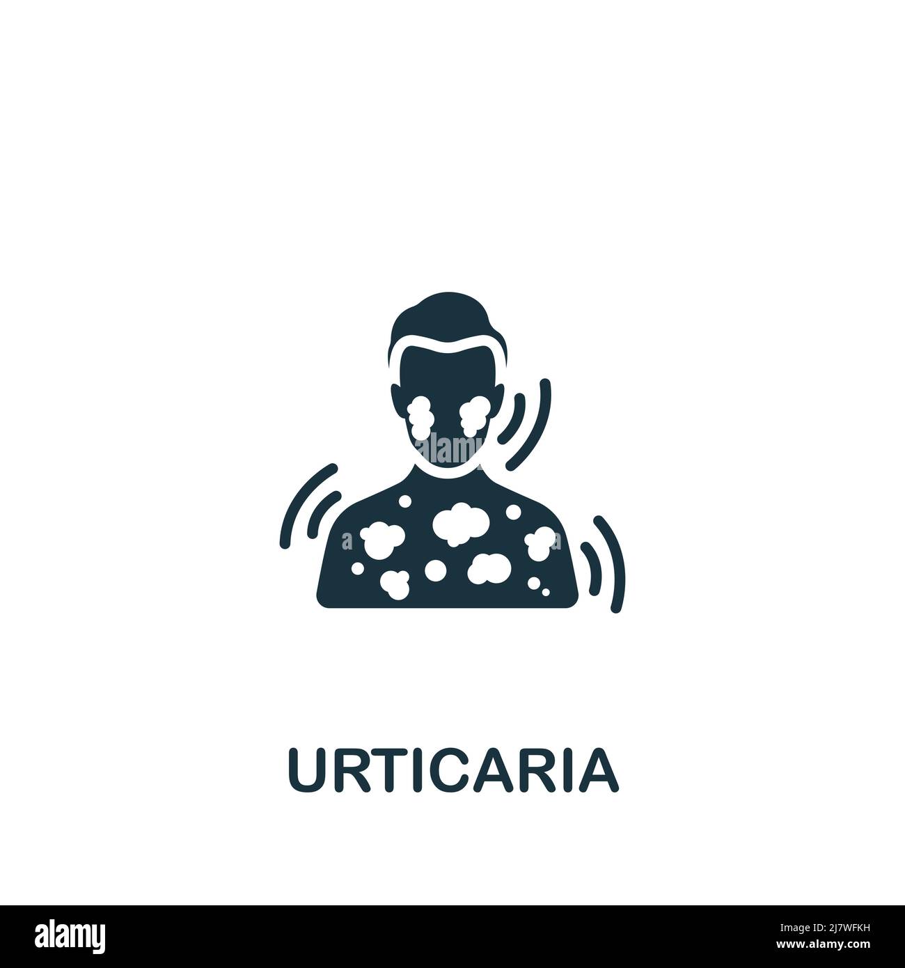 Symbol für Urtikaria. Monochromes Symbol für einfache Krankheiten für Vorlagen, Webdesign und Infografiken Stock Vektor