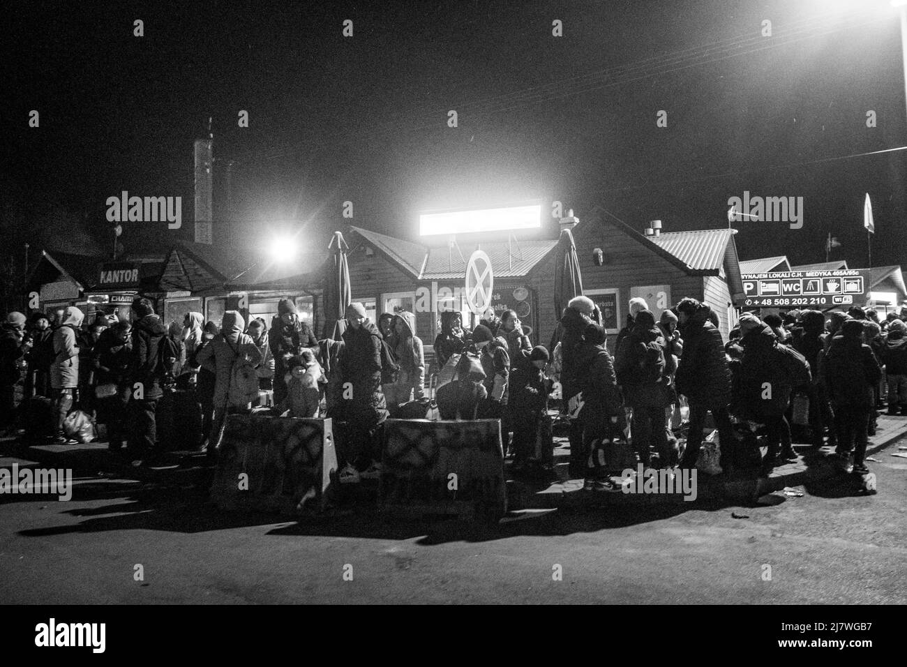 Michael Bunel / Le Pictorium - Flüchtlinge an der polnisch-ukrainischen Grenze nach dem Einmarsch der russischen Armee in die Ukraine - 4/3/2022 - - AT Stockfoto