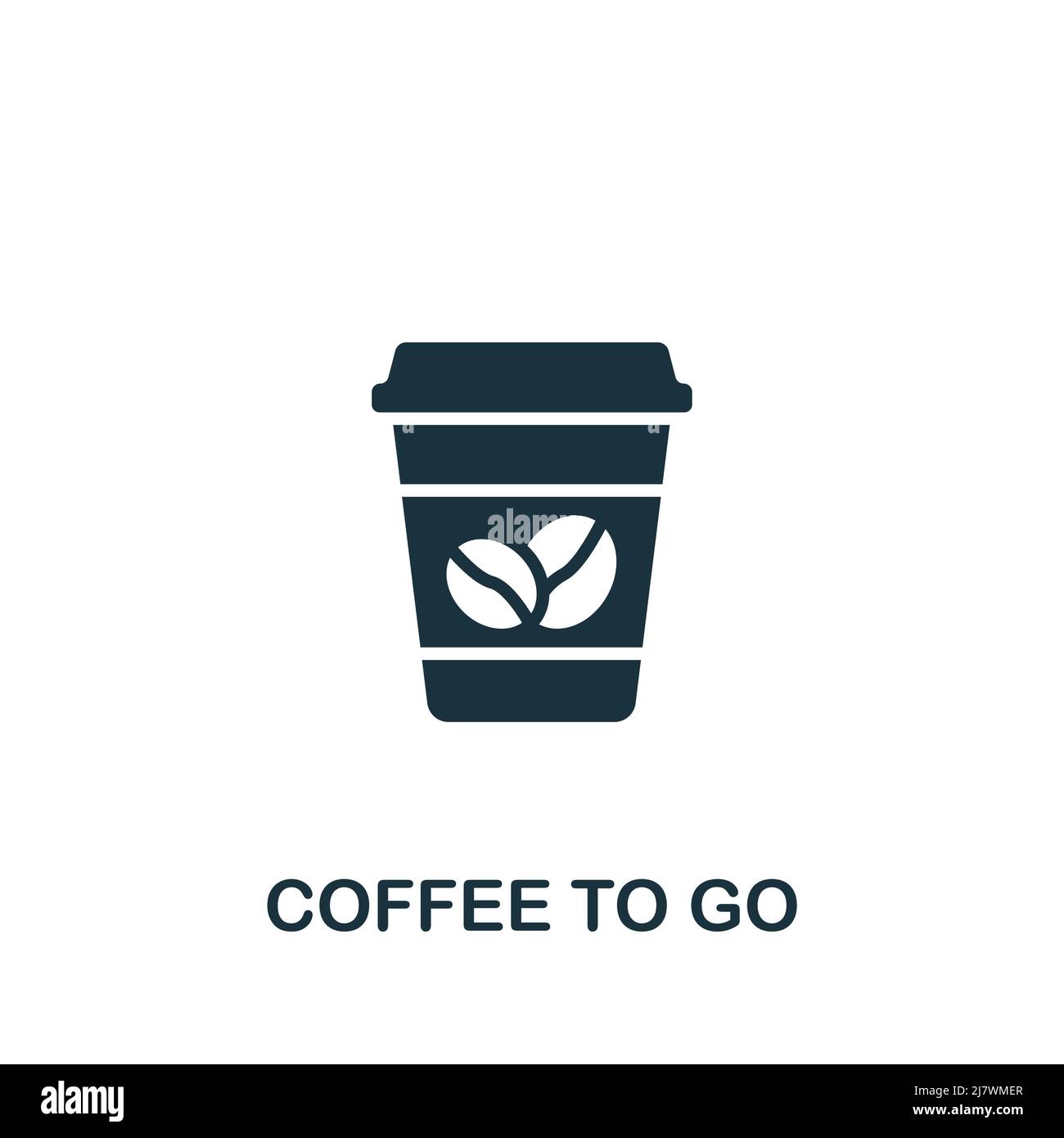 Coffee To Go-Symbol. Monochrom einfaches Getränke-Symbol für Vorlagen, Web-Design und Infografiken Stock Vektor