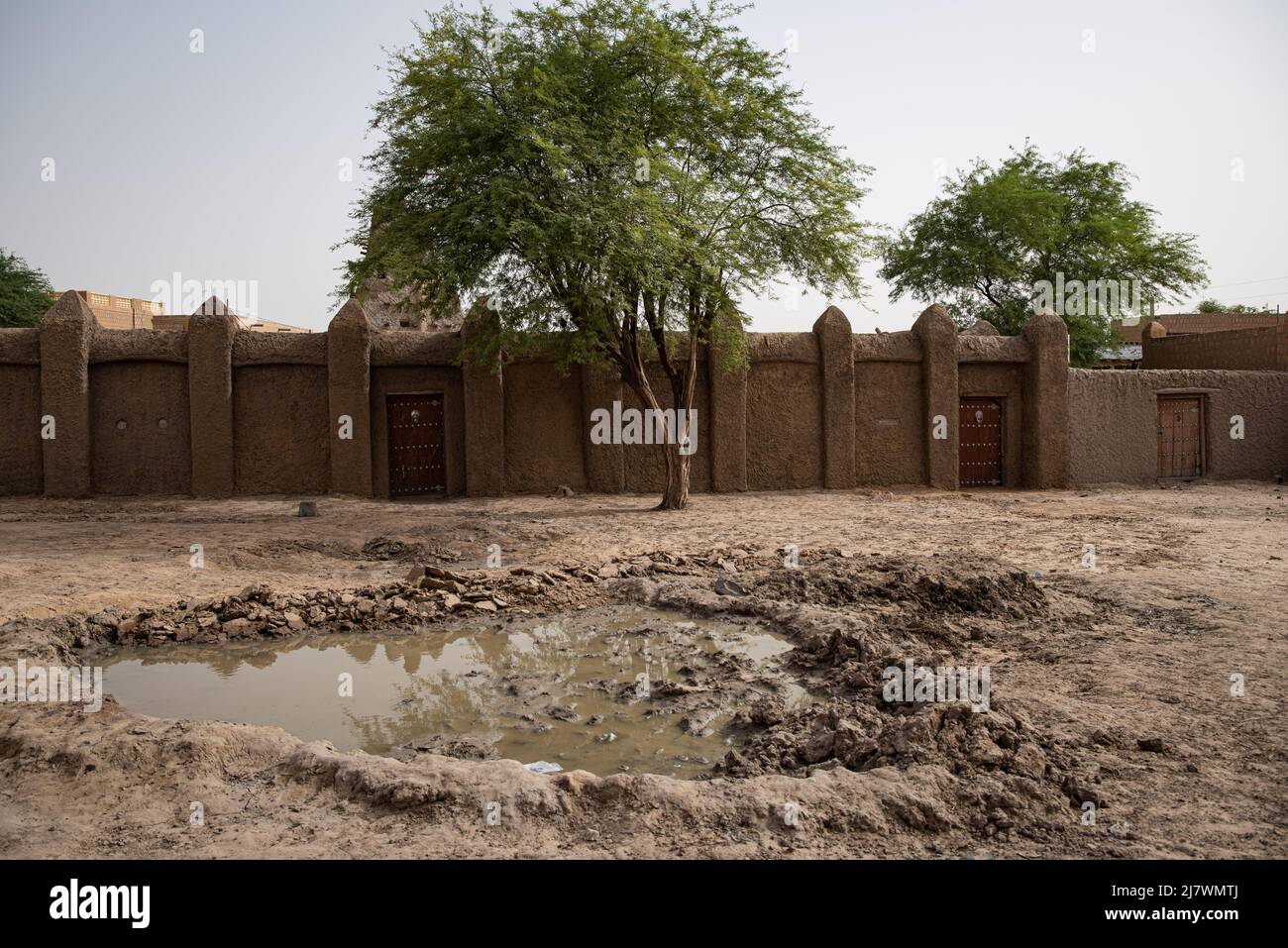 Nicolas Remene / Le Pictorium - die Sankore Moschee in Timbuktu. - 27/9/2021 - Mali / Timbuktu / Timbuktu - Ein kleiner Teich mit banco für die Stockfoto