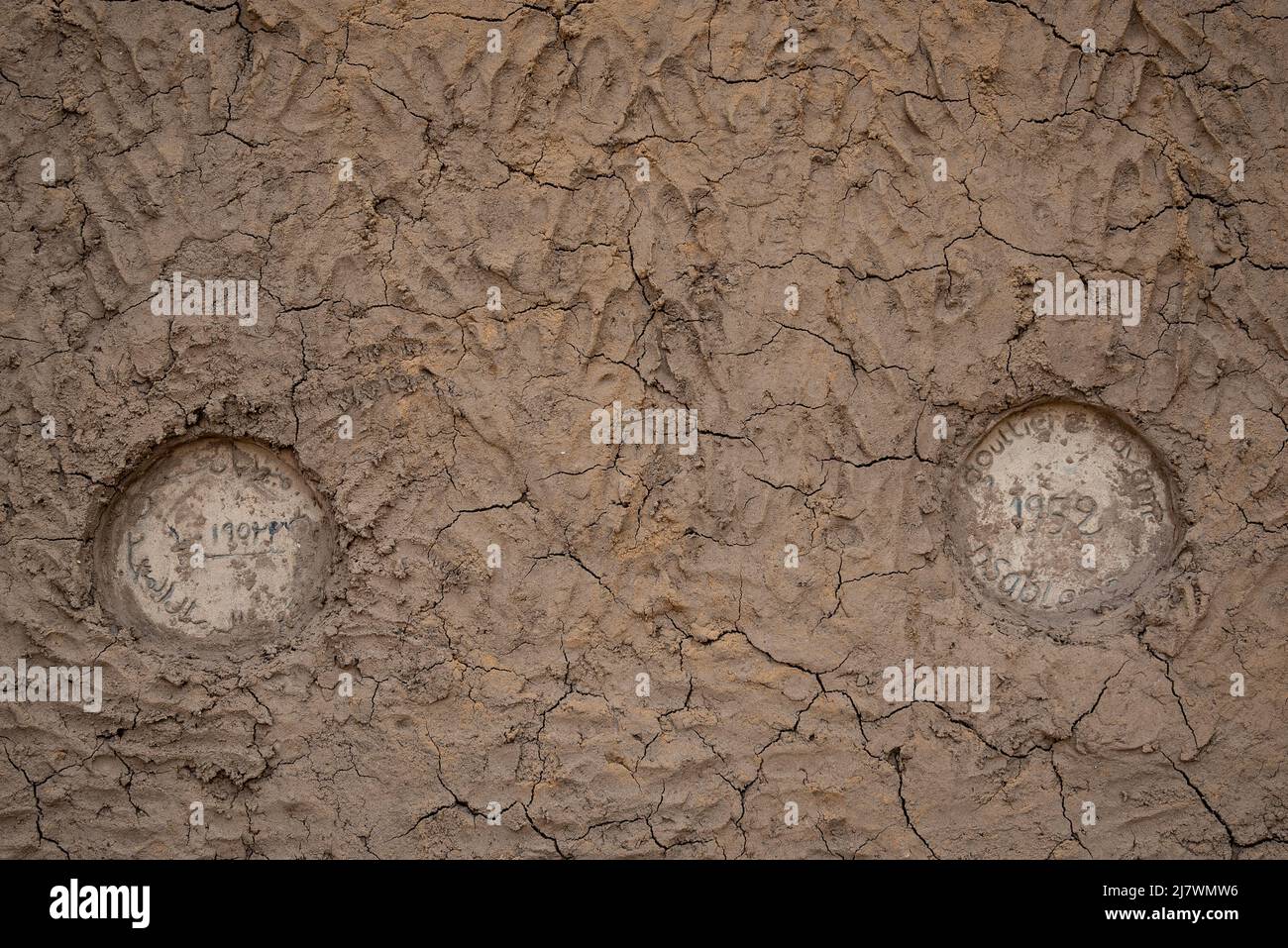 Nicolas Remene / Le Pictorium - die Sankore Moschee in Timbuktu. - 27/9/2021 - Mali / Timbuktu / Timbuktu - die Anzeichen von Dachrinnen zu bestimmten Zeiten Stockfoto