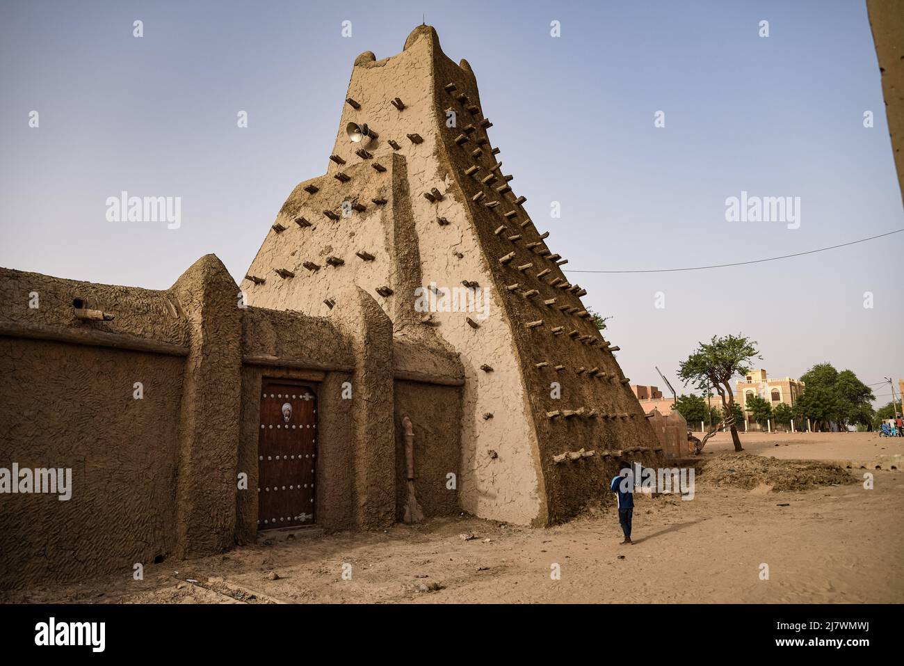 Nicolas Remene / Le Pictorium - die Sankore Moschee in Timbuktu. - 27/9/2021 - Mali / Timbuktu / Timbuktu - Blick auf das Minarett des Sankore Mo Stockfoto