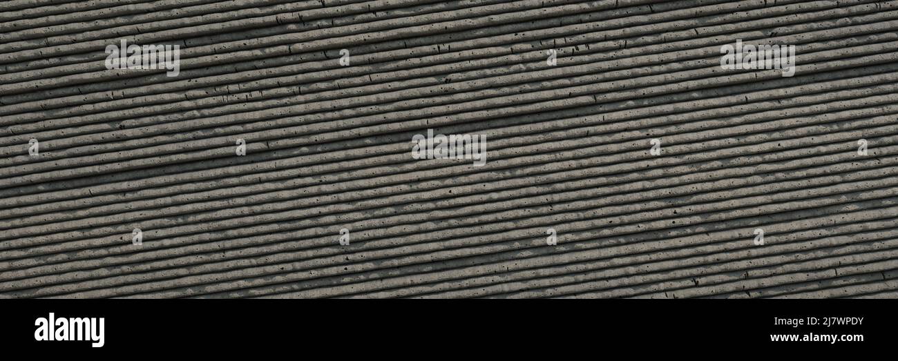 3D bedruckte Betonwand, Banner mit architektonischem Hintergrund Stockfoto