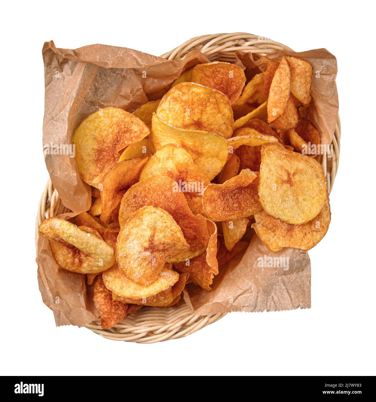 Isolierte Portion knuspriger Kartoffelchips Stockfoto