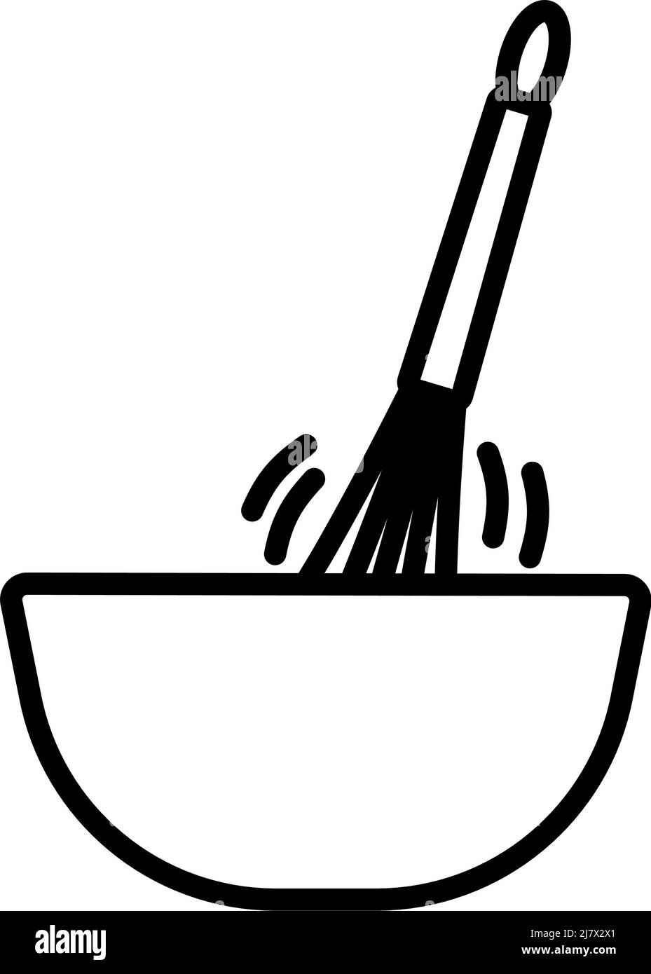 Symbol Für Das Mischen Von Corolla In Schüssel. Auffälliges Design mit bearbeitbarer Konturbreite. Vektorgrafik. Stock Vektor