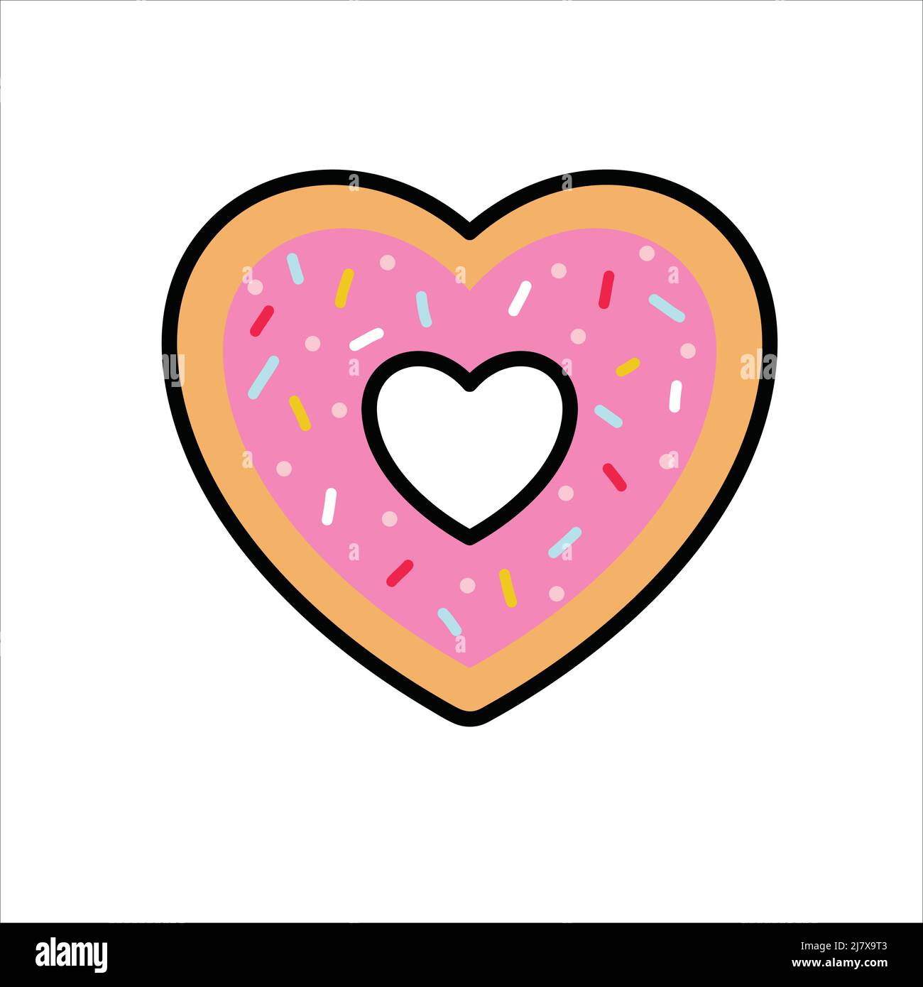 Auf weißem Hintergrund isolierter Herzvektor. Herz-Ikone in flachem Design. Doodle Heart. Stock Vektor
