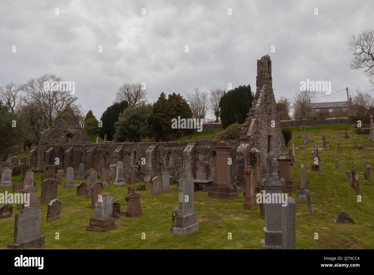 Kirkoswald Old Chruch, Ayrshire, Scotlamd, Großbritannien: Begräbnisstätte vieler berühmter Persönlichkeiten, die im Robert Burns-Gedicht Tam 0'Shanter verewigt wurden Stockfoto