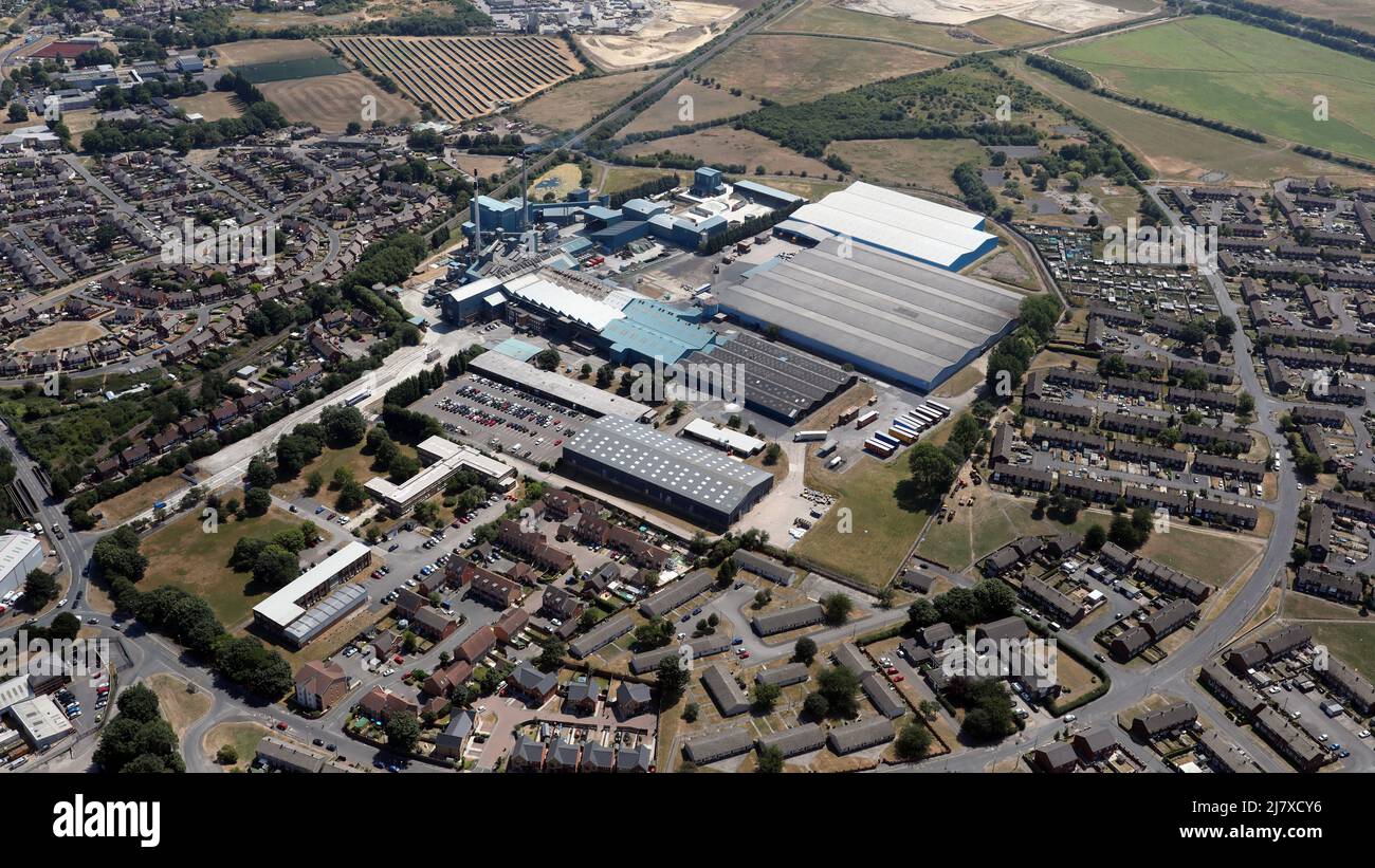 Luftaufnahme der Industrie in Knottingley, West Yorkshire Stockfoto