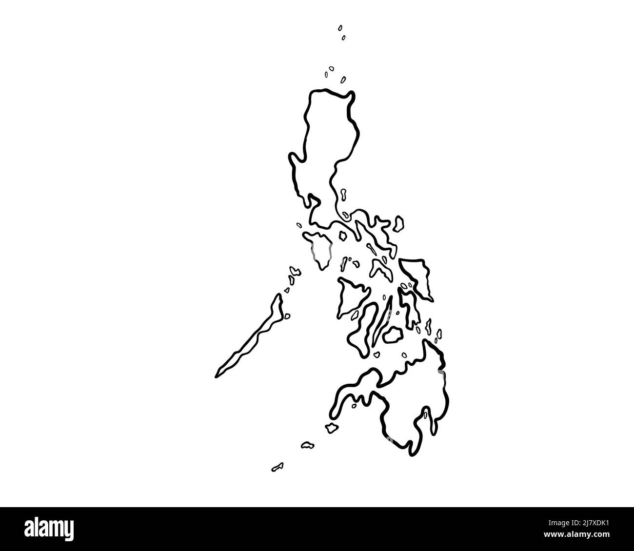 Philippinen - handgezeichnete Karte lllustration Stockfoto