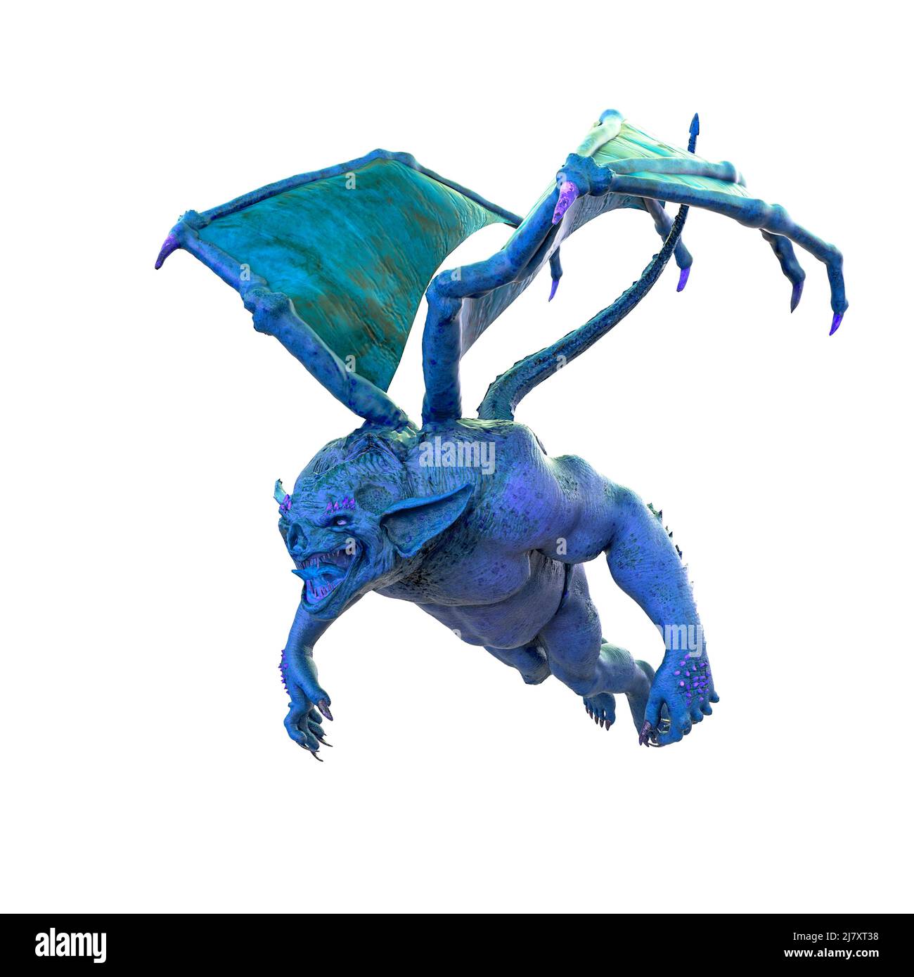 Gargoyle fliegt, 3D Illustration Stockfoto