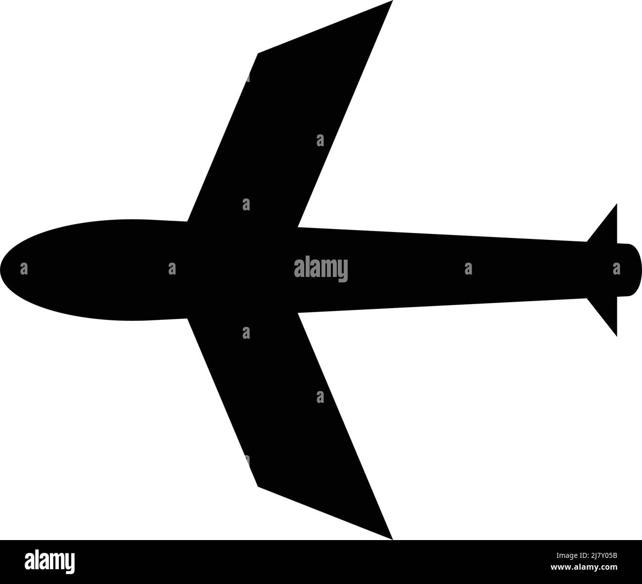 Flugzeug Silhouette Symbol in schwarz. Bearbeitbarer Vektor. Stock Vektor