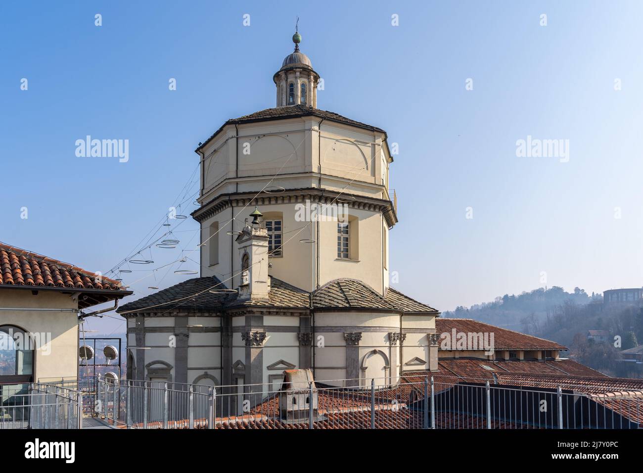 Blick auf die Kuppel der Kirche Santa Maria al Monte dei Cappuccini, in Turin, Piemont, Norditalien Stockfoto